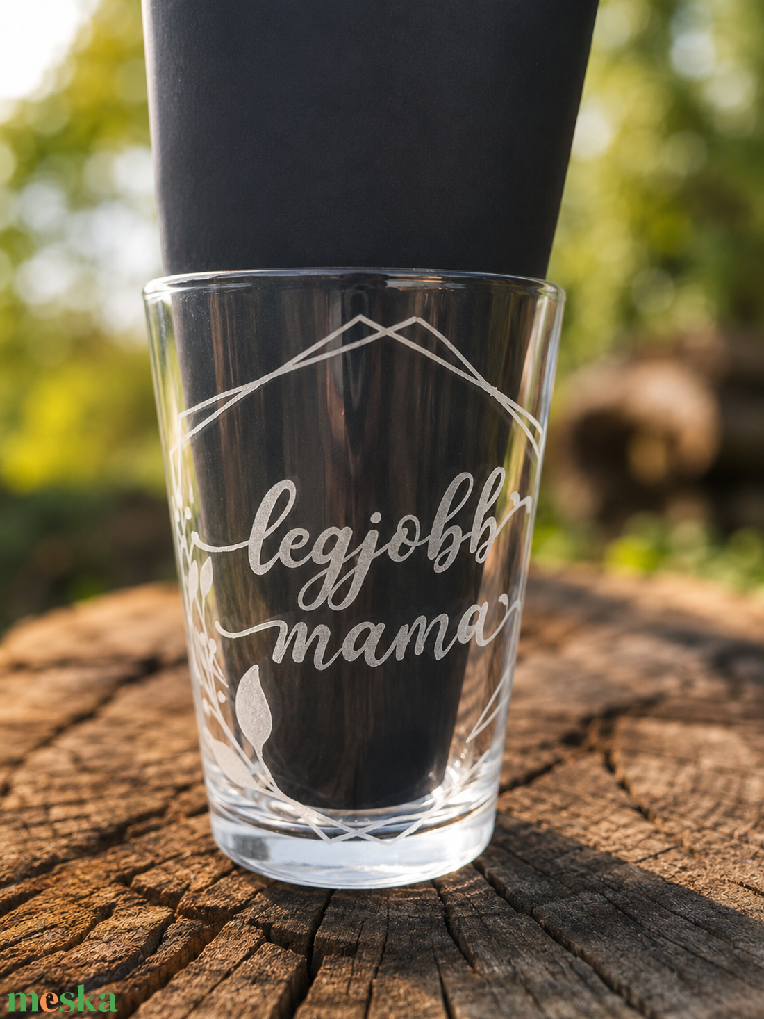 Elegáns gravírozott vizes / üdítős pohár � A legjobb Mama részére - otthon & életmód - konyhafelszerelés, tálalás - tálalás - pohár - Meska.hu