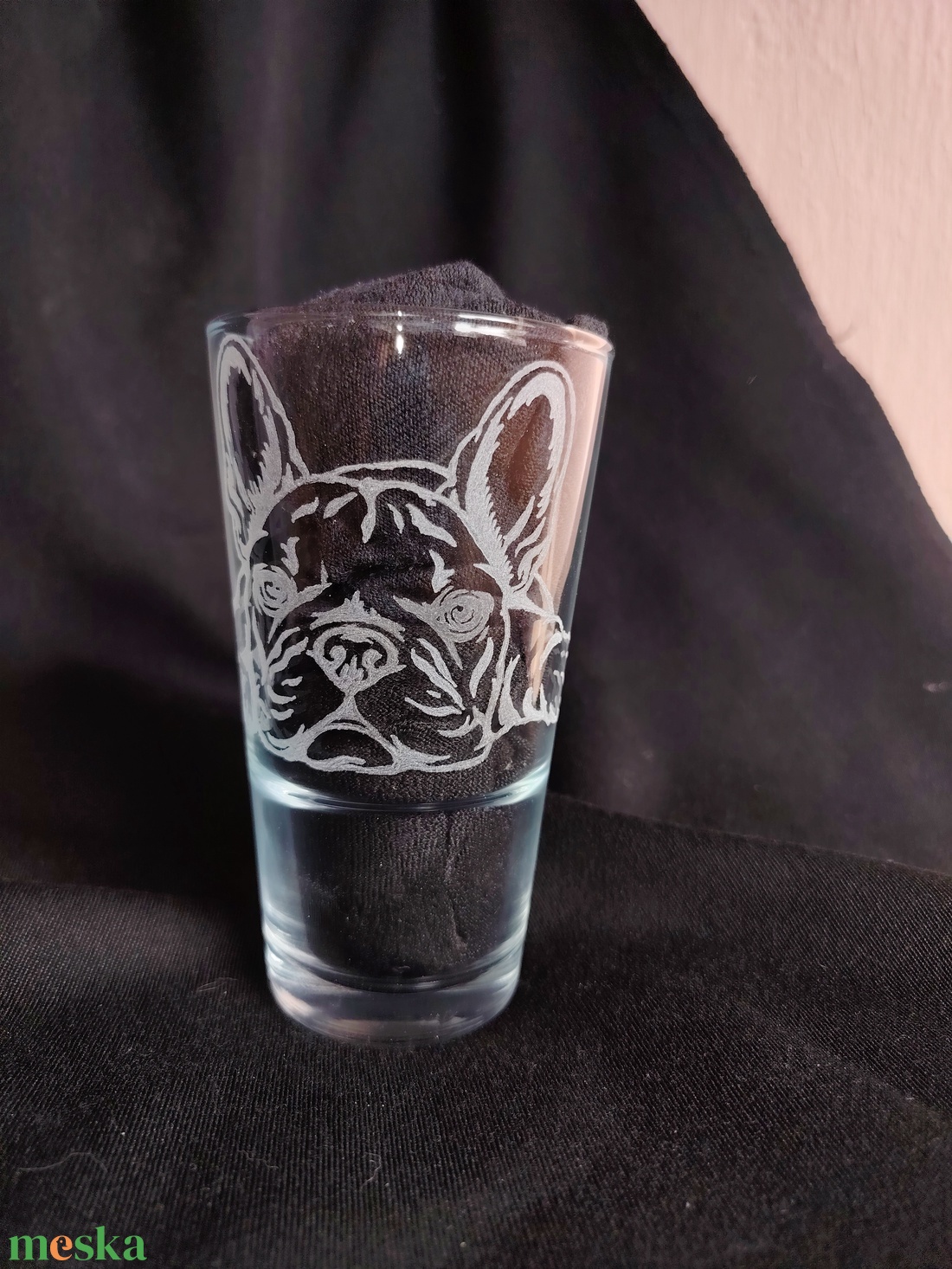 Francia bulldogos pohár  - otthon & életmód - konyhafelszerelés, tálalás - tálalás - pohár - Meska.hu
