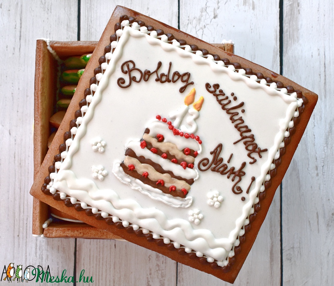 Mézeskalács születésnapi doboz - otthon & életmód - dekoráció - asztal és polc dekoráció - díszdoboz - Meska.hu