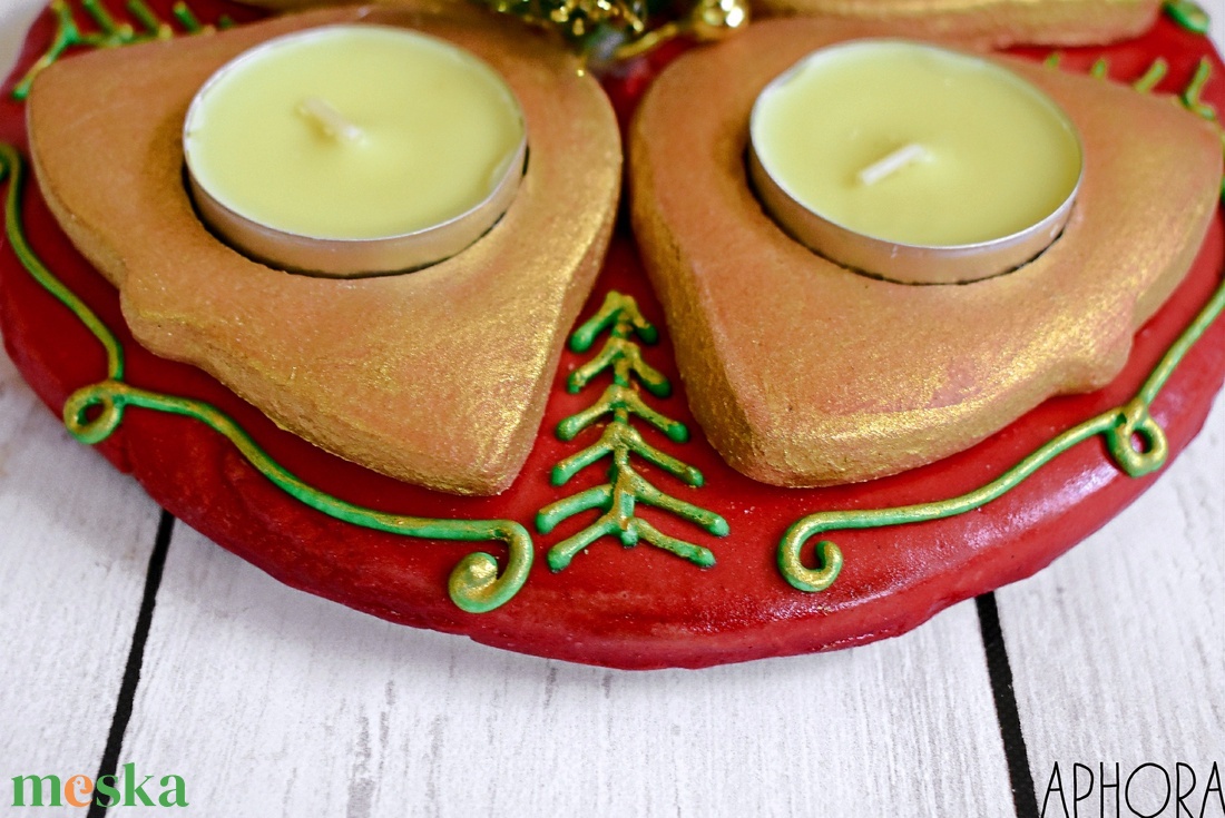 Mézeskalács adventi koszorú arany harangos - karácsony - adventi díszek - adventi gyertyadíszek és koszorúdíszek - Meska.hu