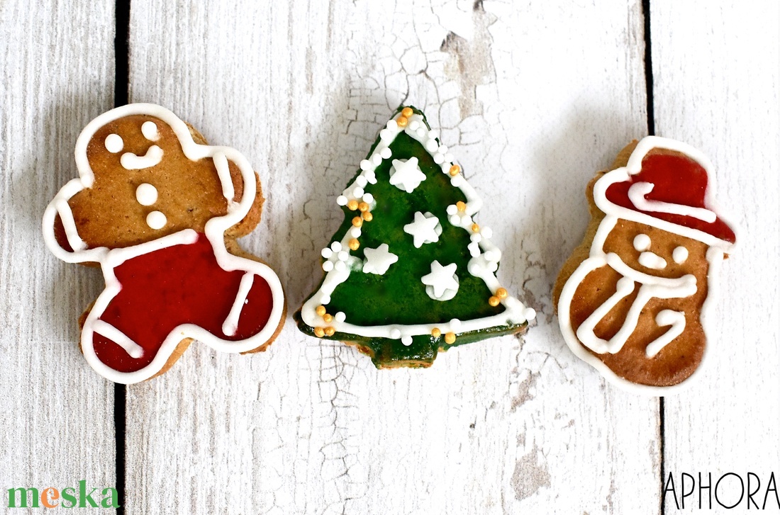 Mézeskalács mini díszek ( 3db ) - karácsony - karácsonyi lakásdekoráció - karácsonyfadíszek - Meska.hu