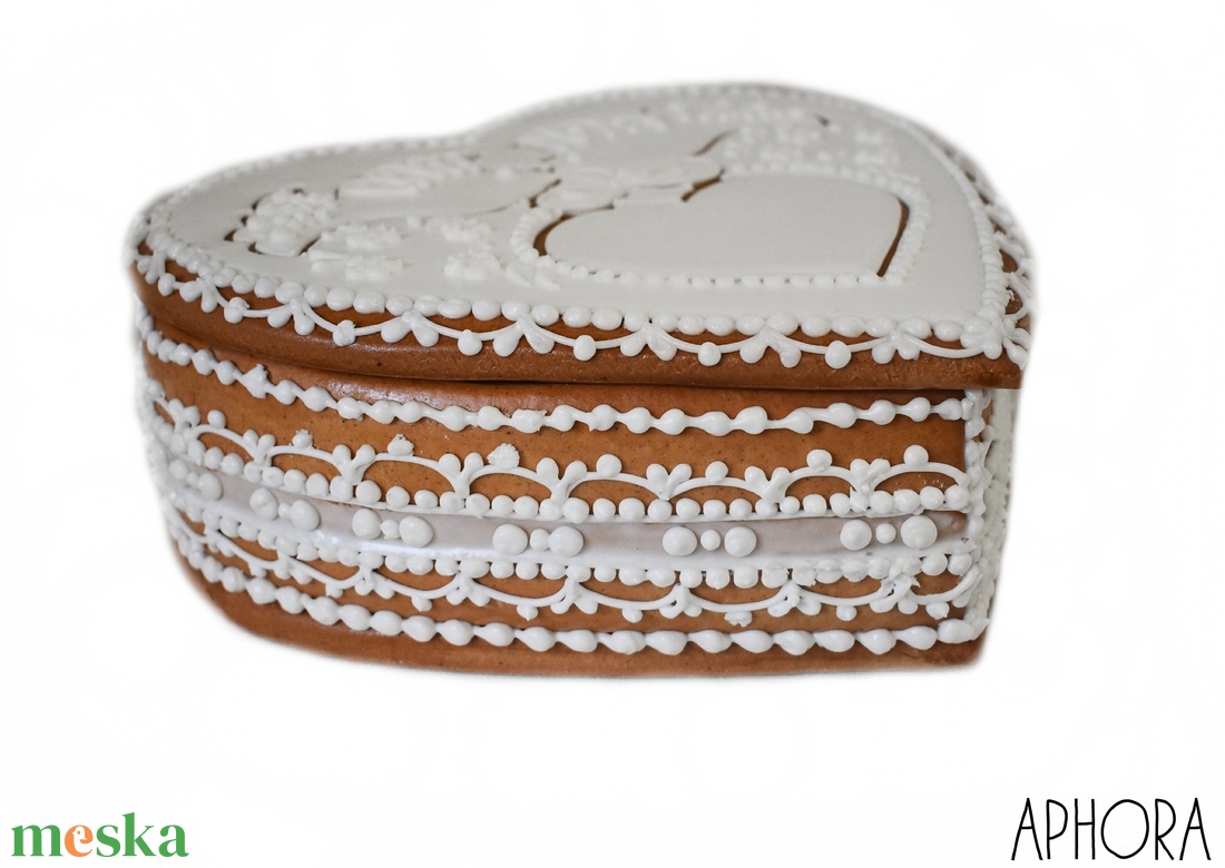 Mézeskalács doboz fehér galambos esküvőre, évfordulóra - esküvő - emlék & ajándék - doboz - Meska.hu