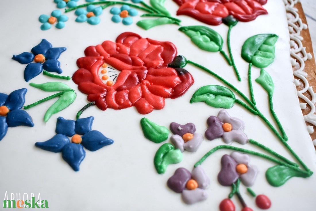  Mézeskalács nagy szív kalocsai mintával 5. - otthon & életmód - dekoráció - dísztárgy - Meska.hu