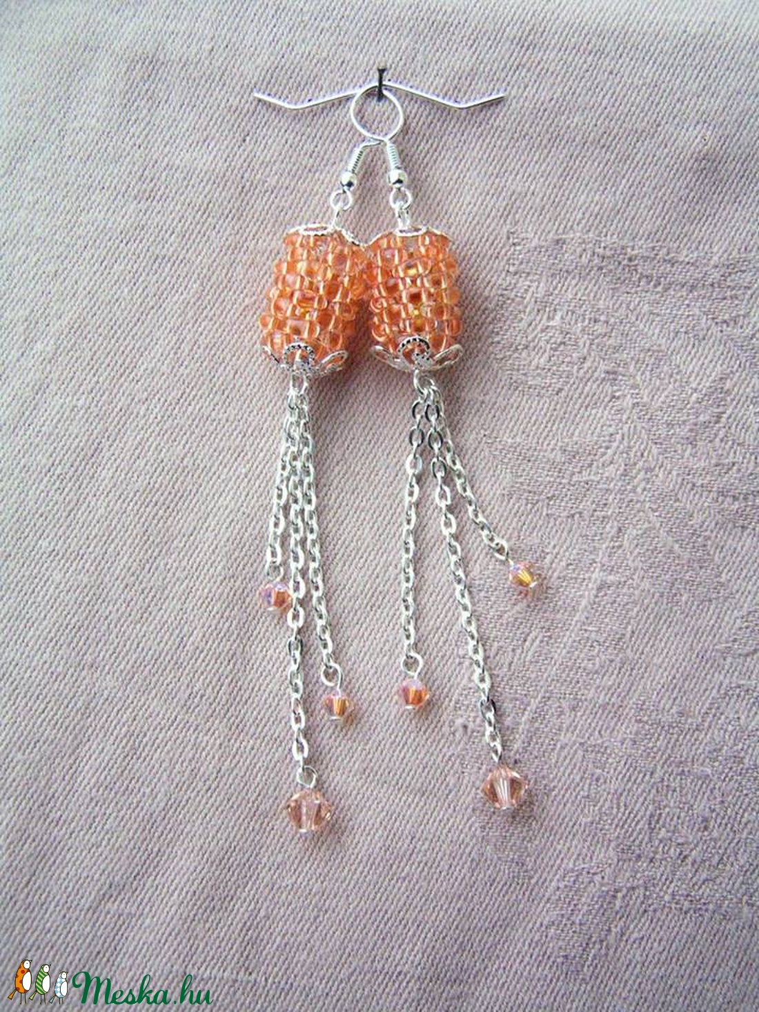 Amoreina - Amber hosszú fülbevaló swarovski kristállyal - ékszer - fülbevaló - lógó fülbevaló - Meska.hu Amoreina - Amber hosszú fülbevaló swarovski kristállyal - ékszer - fülbevaló - lógó fülbevaló - Meska.hu