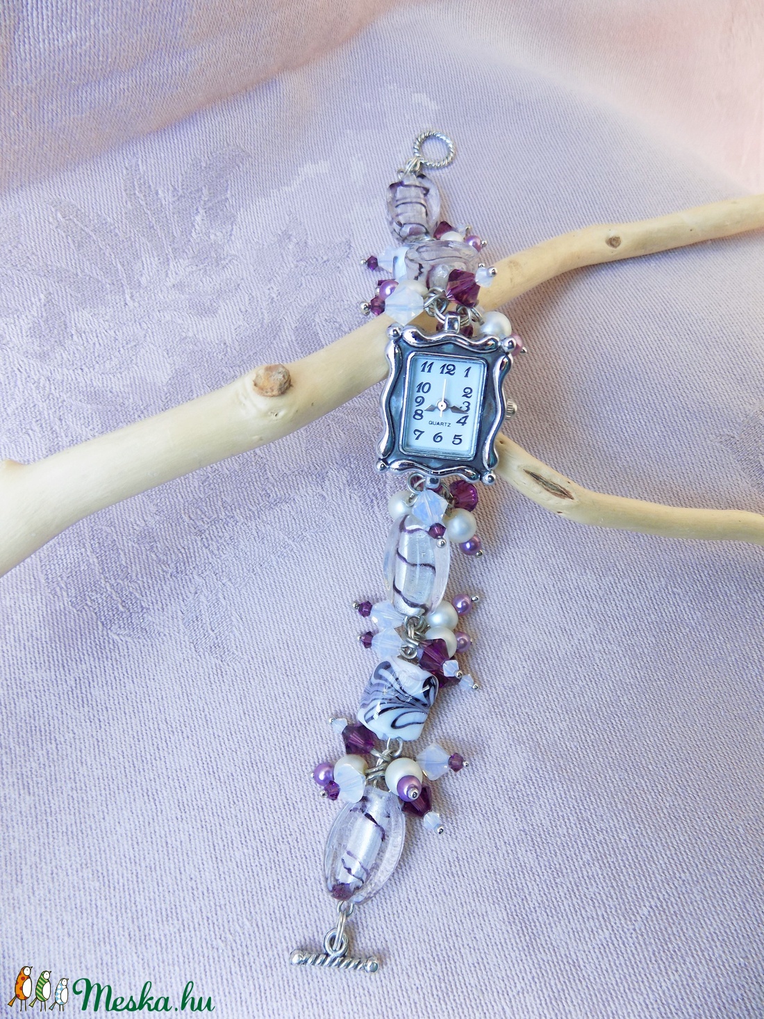 Violett ékszer óra swarovski kristállyal - ékszer - karóra és ékszeróra - karkötő óra - Meska.hu Violett ékszer óra swarovski kristállyal - ékszer - karóra és ékszeróra - karkötő óra - Meska.hu