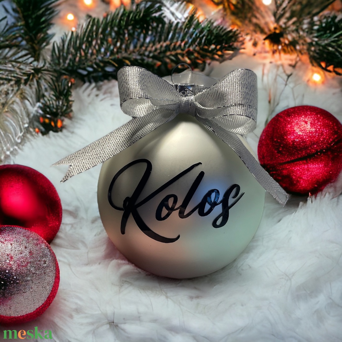 Névre szóló 8 cm-es üveggömb. - karácsony - karácsonyi lakásdekoráció - karácsonyfadíszek - Meska.hu