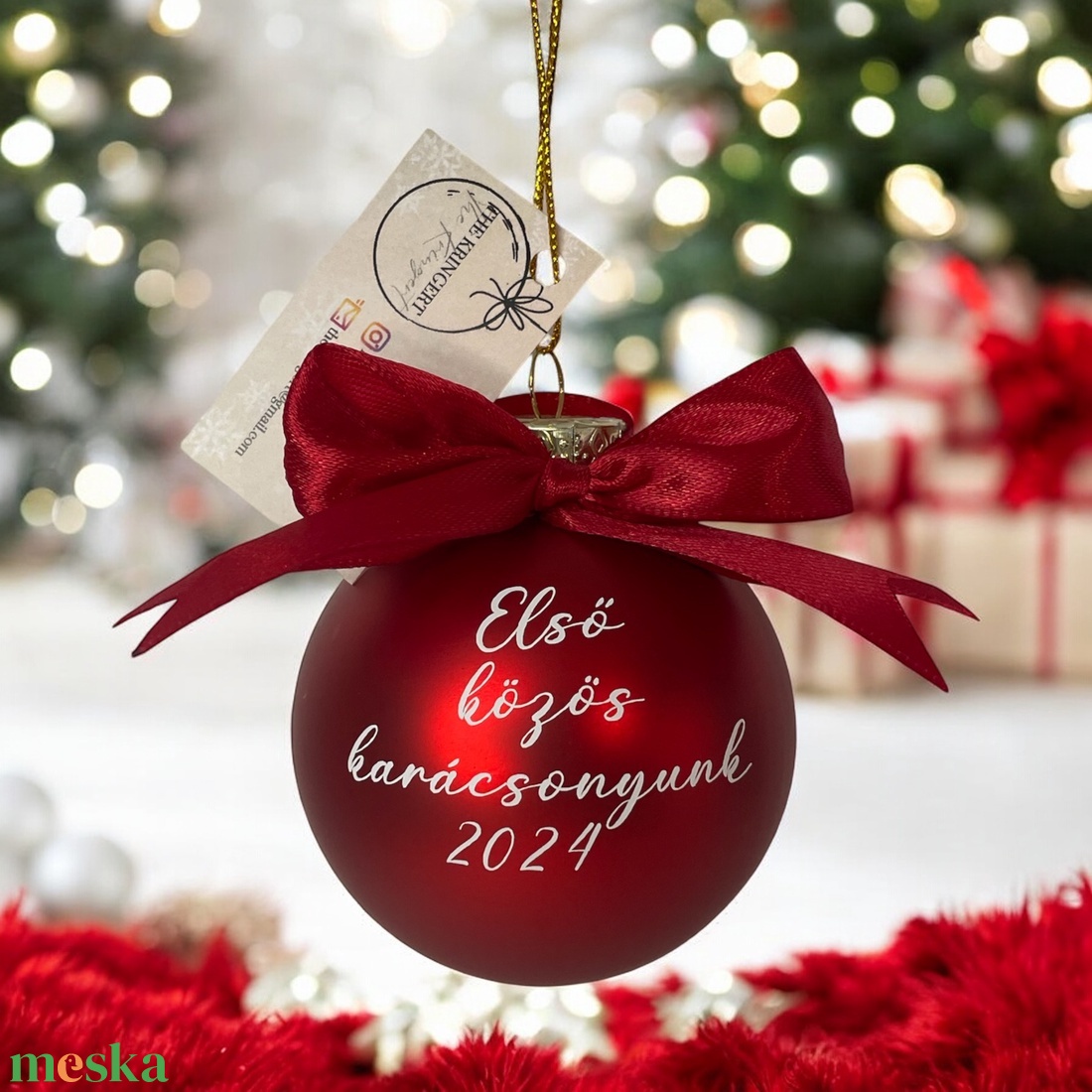Első közös karácsonyunk 8 cm-es üveggömb. - karácsony - karácsonyi lakásdekoráció - karácsonyfadíszek - Meska.hu