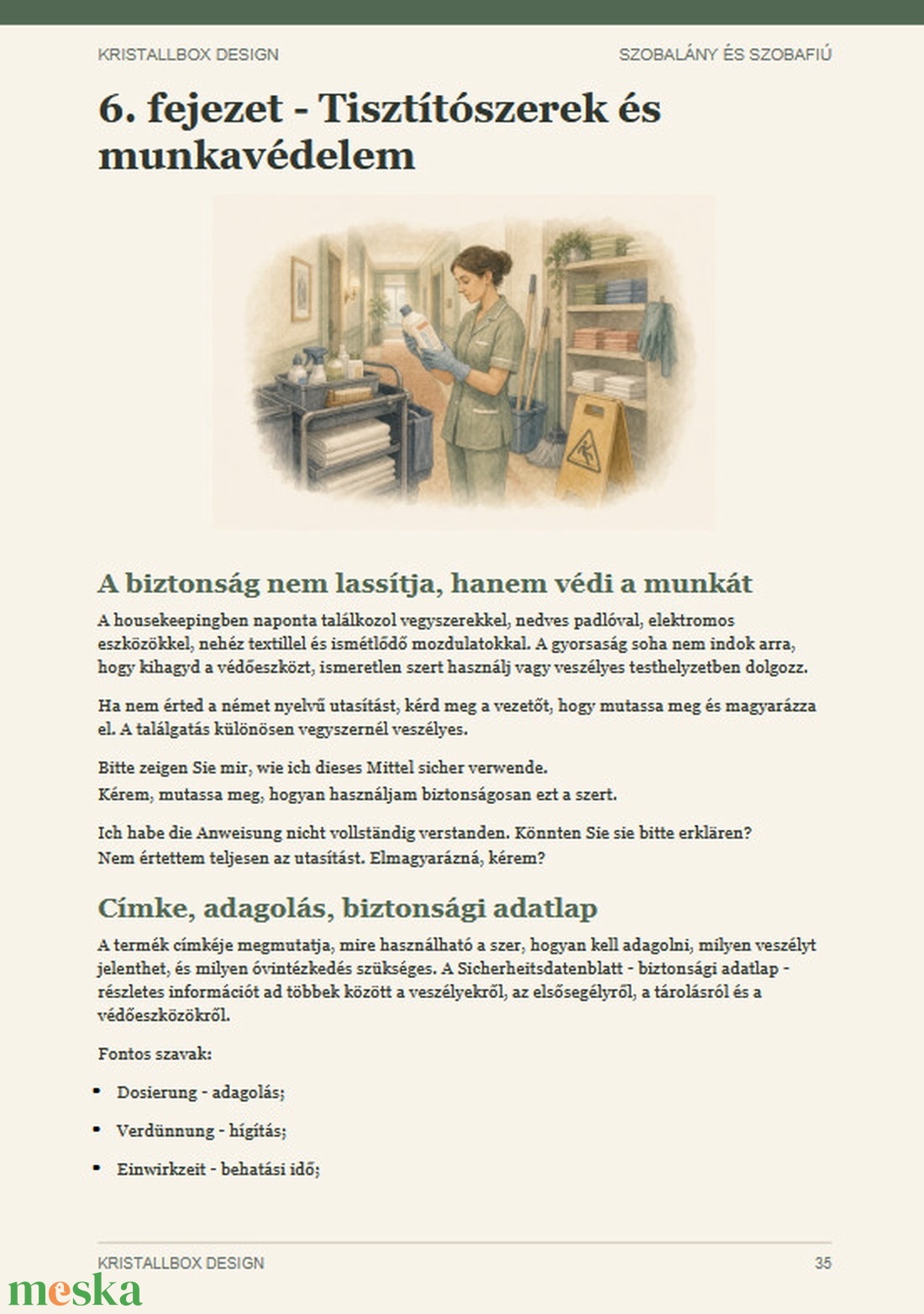 Német nyelv szobalányoknak és szobafiúknak � letölthető, nyomtatható PDF e-book - könyv & zene - könyv - Meska.hu