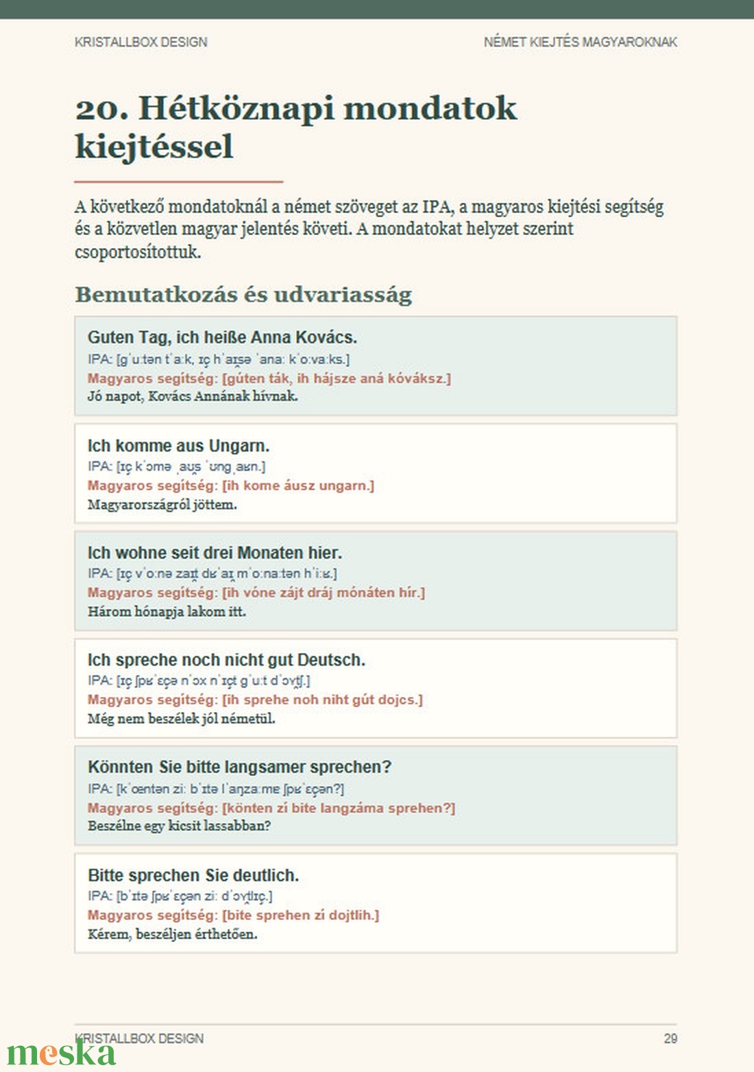 Német kiejtés magyaroknak E-book Német�magyar kiejtési segédlet Letölthető PDF - könyv & zene - könyv - Meska.hu
