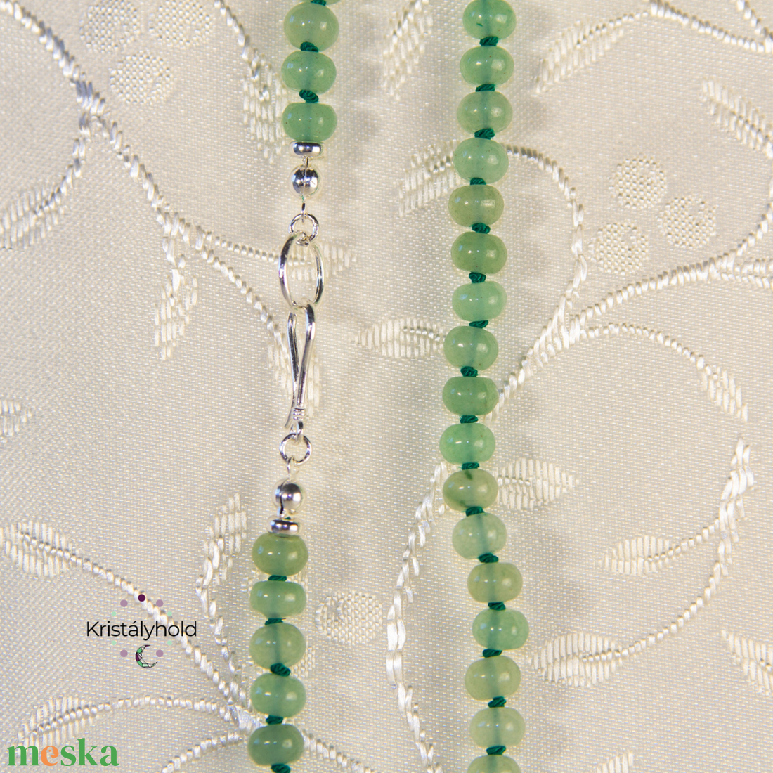 Zöld aventurin nyaklánc - ékszer - nyaklánc - gyöngyös nyaklánc - Meska.hu