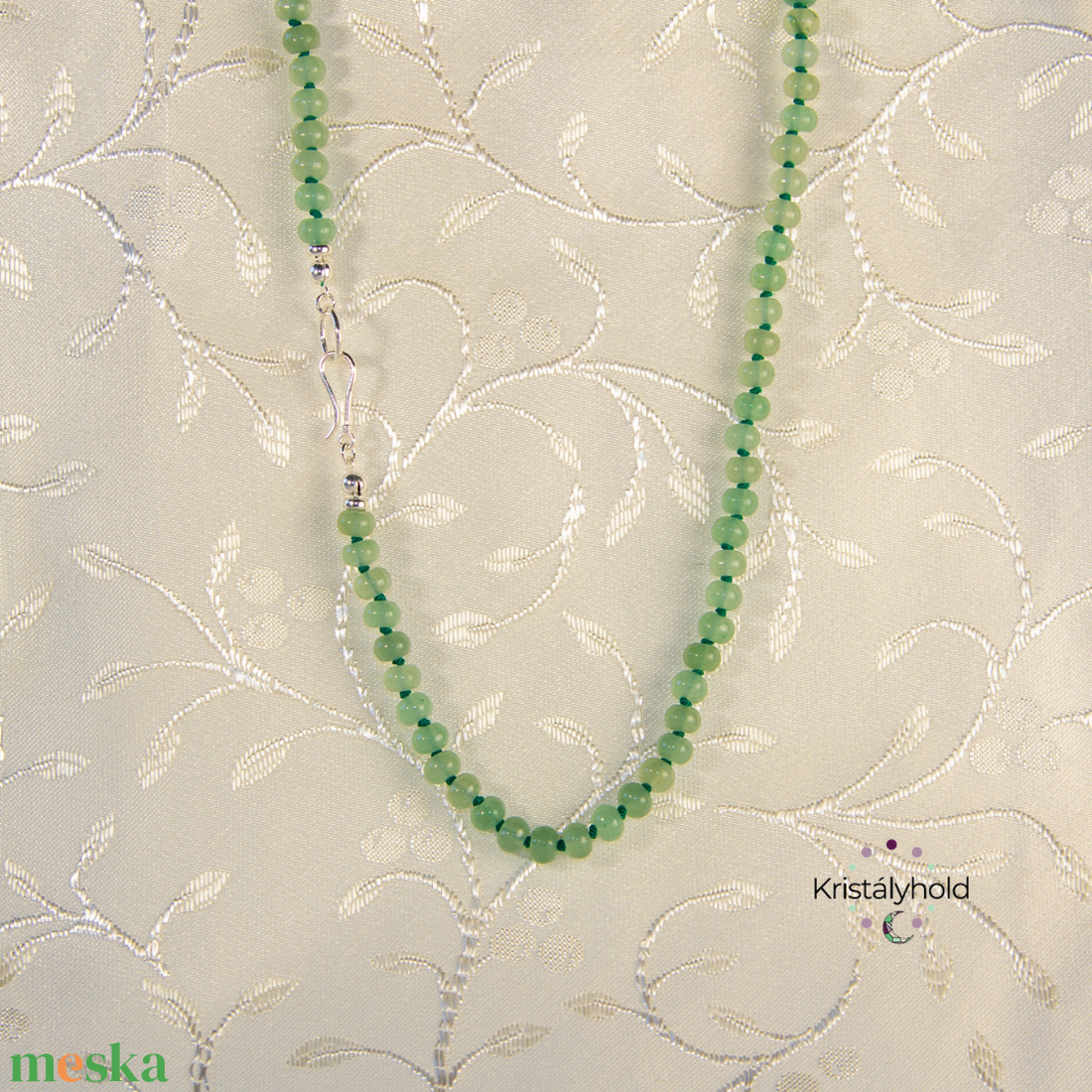 Zöld aventurin nyaklánc - ékszer - nyaklánc - gyöngyös nyaklánc - Meska.hu