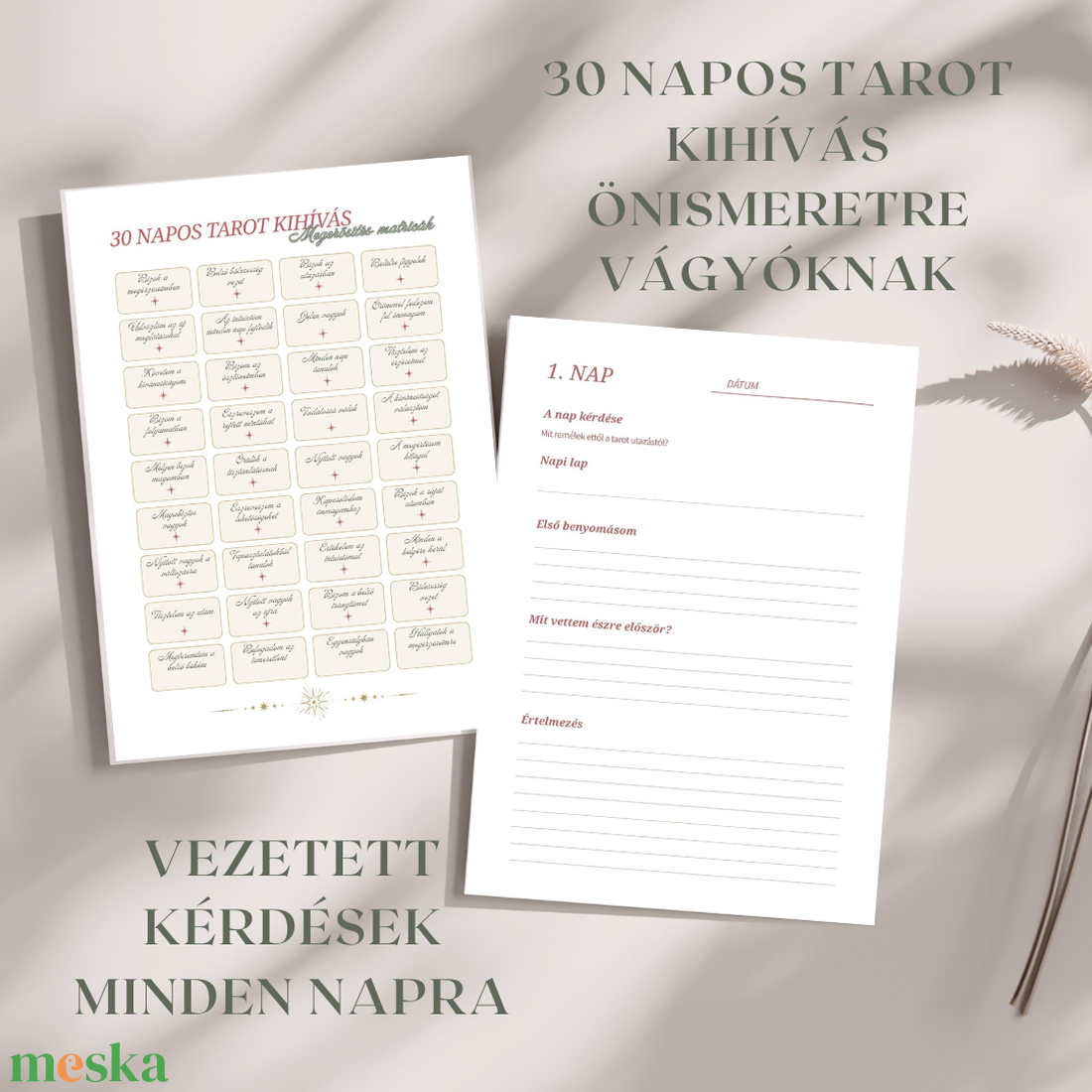 30 napos tarot napló � Önismereti kihívás kezdőknek - otthon & életmód - papír, írószer - jegyzetfüzet & napló - Meska.hu