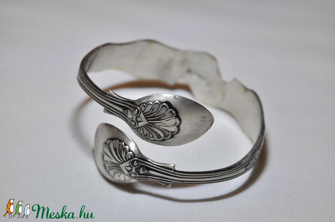 'Silver Clams' - antik fém karkötő különleges mintázattal (KK015) -  - Meska.hu