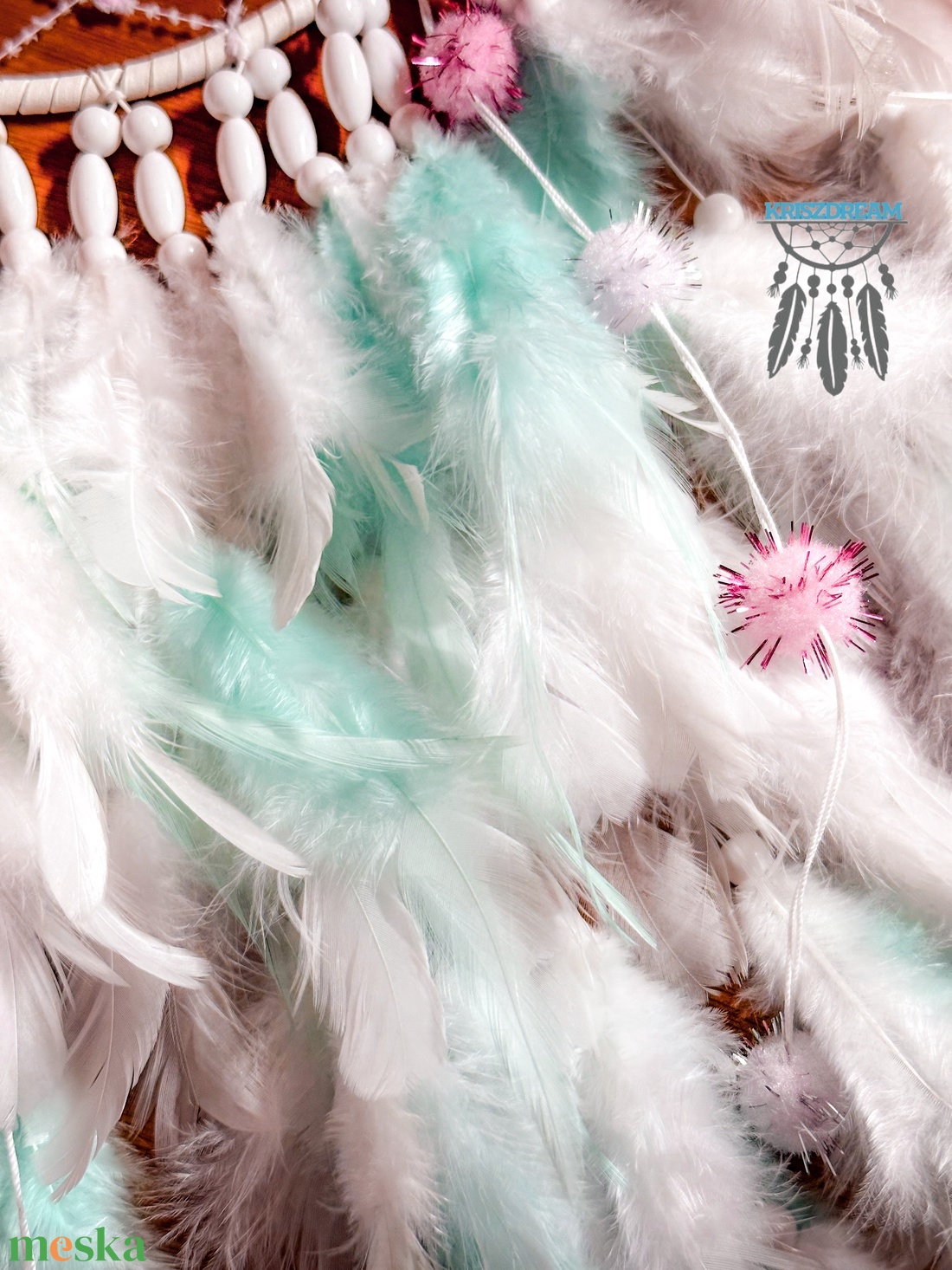 Álomfogó Pompom - otthon & életmód - dekoráció - fali és függő dekoráció - álomfogó - Meska.hu