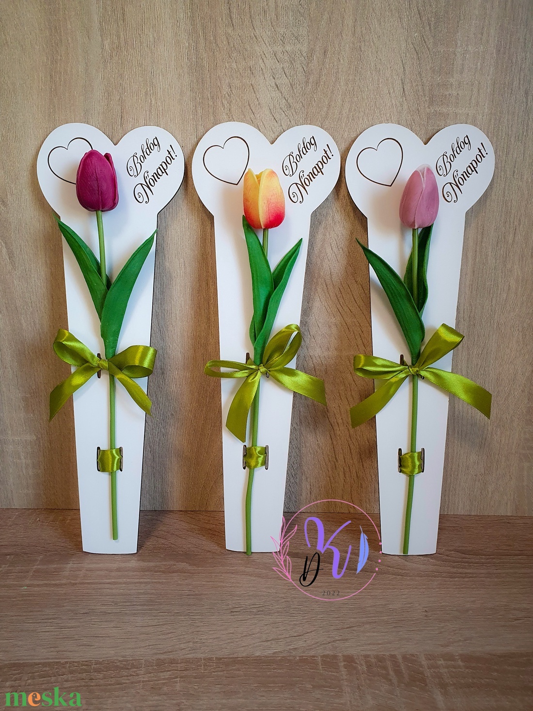 DEKOR TULIPÁN 8 SZÍNBEN NŐNAPOS FA ÁTADÓVAL - otthon & életmód - dekoráció - virágdekoráció - virágok - szálas virág - Meska.hu