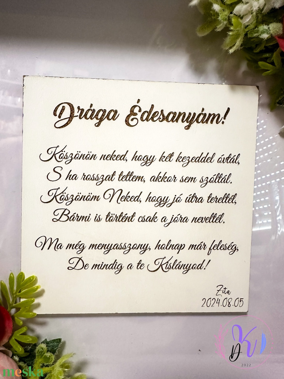 ESKÜVŐI SZÜLŐKÖSZÖNTŐ GRAVÍROZOTT KÉPKERET - esküvő - emlék & ajándék - szülőköszöntő ajándék - Meska.hu