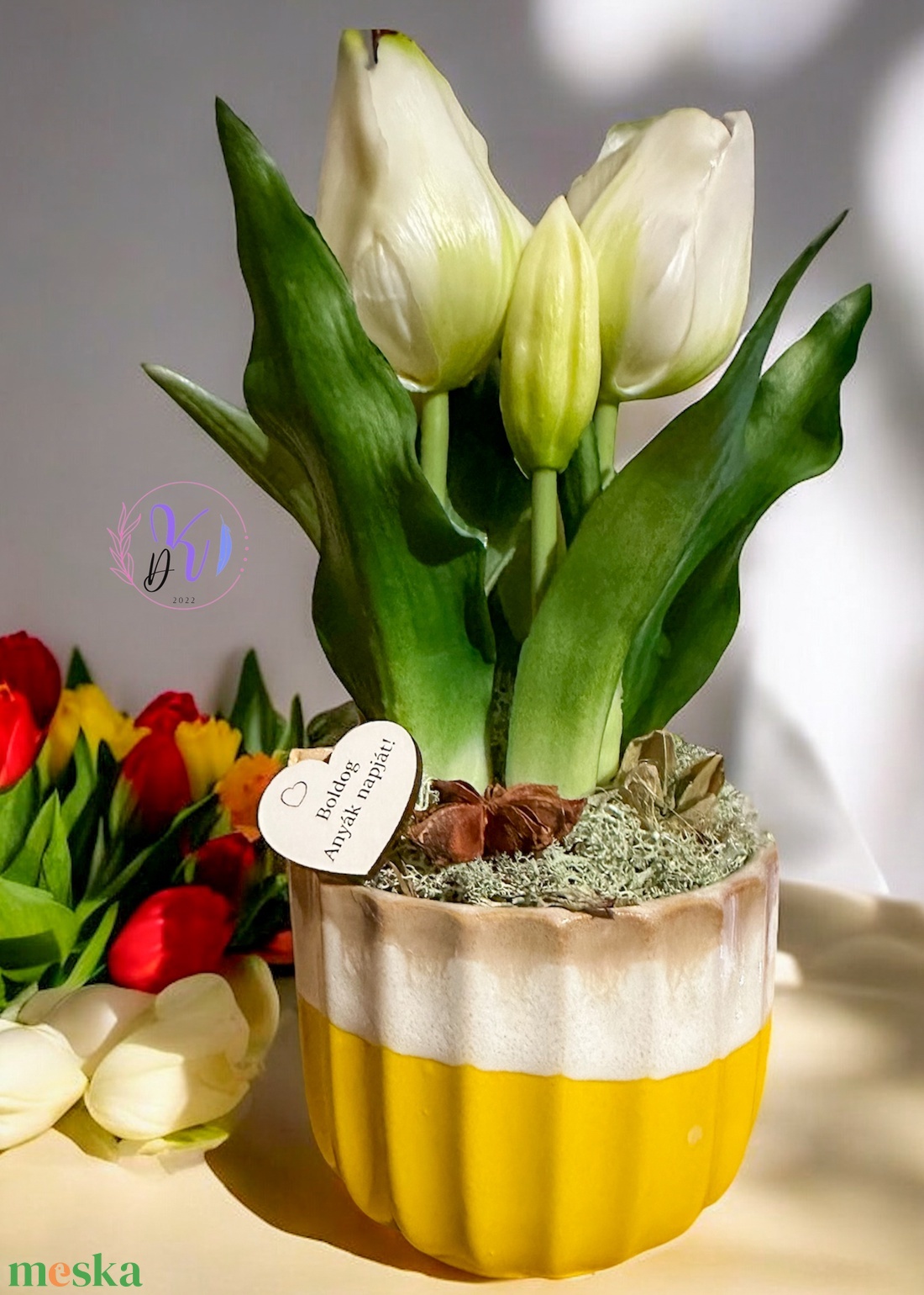 DEKOR TULIPÁN KASPÓBAN VÁLASZTHATÓ AJÁNDÉK TÁBLÁCSKÁVAL FEHÉR - otthon & életmód - dekoráció - virágdísz és tartó - csokor & virágdísz - Meska.hu DEKOR TULIPÁN KASPÓBAN VÁLASZTHATÓ AJÁNDÉK TÁBLÁCSKÁVAL FEHÉR - otthon & életmód - dekoráció - virágdísz és tartó - csokor & virágdísz - Meska.hu