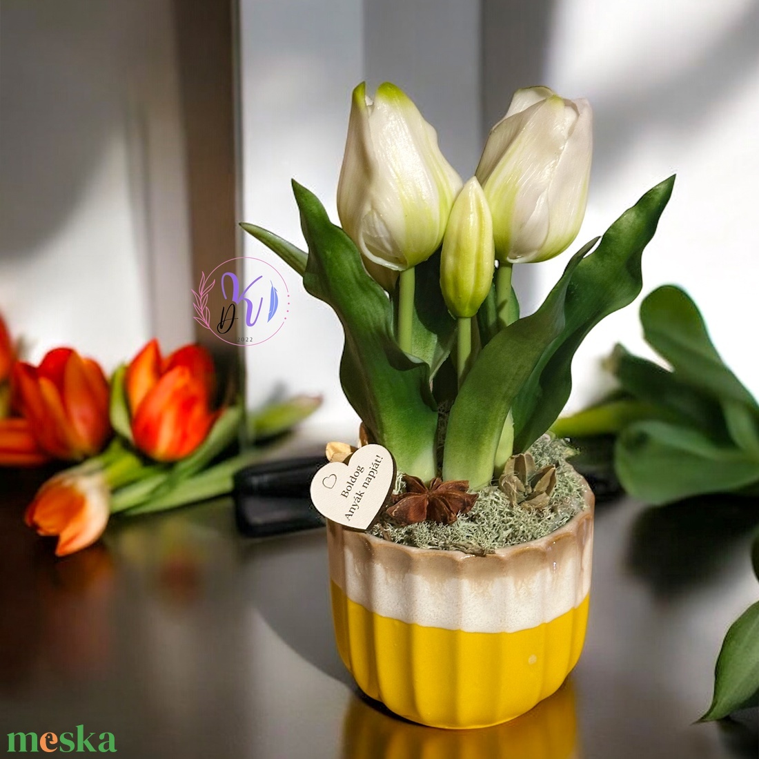 DEKOR TULIPÁN KASPÓBAN VÁLASZTHATÓ AJÁNDÉK TÁBLÁCSKÁVAL FEHÉR - otthon & életmód - dekoráció - virágdísz és tartó - csokor & virágdísz - Meska.hu DEKOR TULIPÁN KASPÓBAN VÁLASZTHATÓ AJÁNDÉK TÁBLÁCSKÁVAL FEHÉR - otthon & életmód - dekoráció - virágdísz és tartó - csokor & virágdísz - Meska.hu