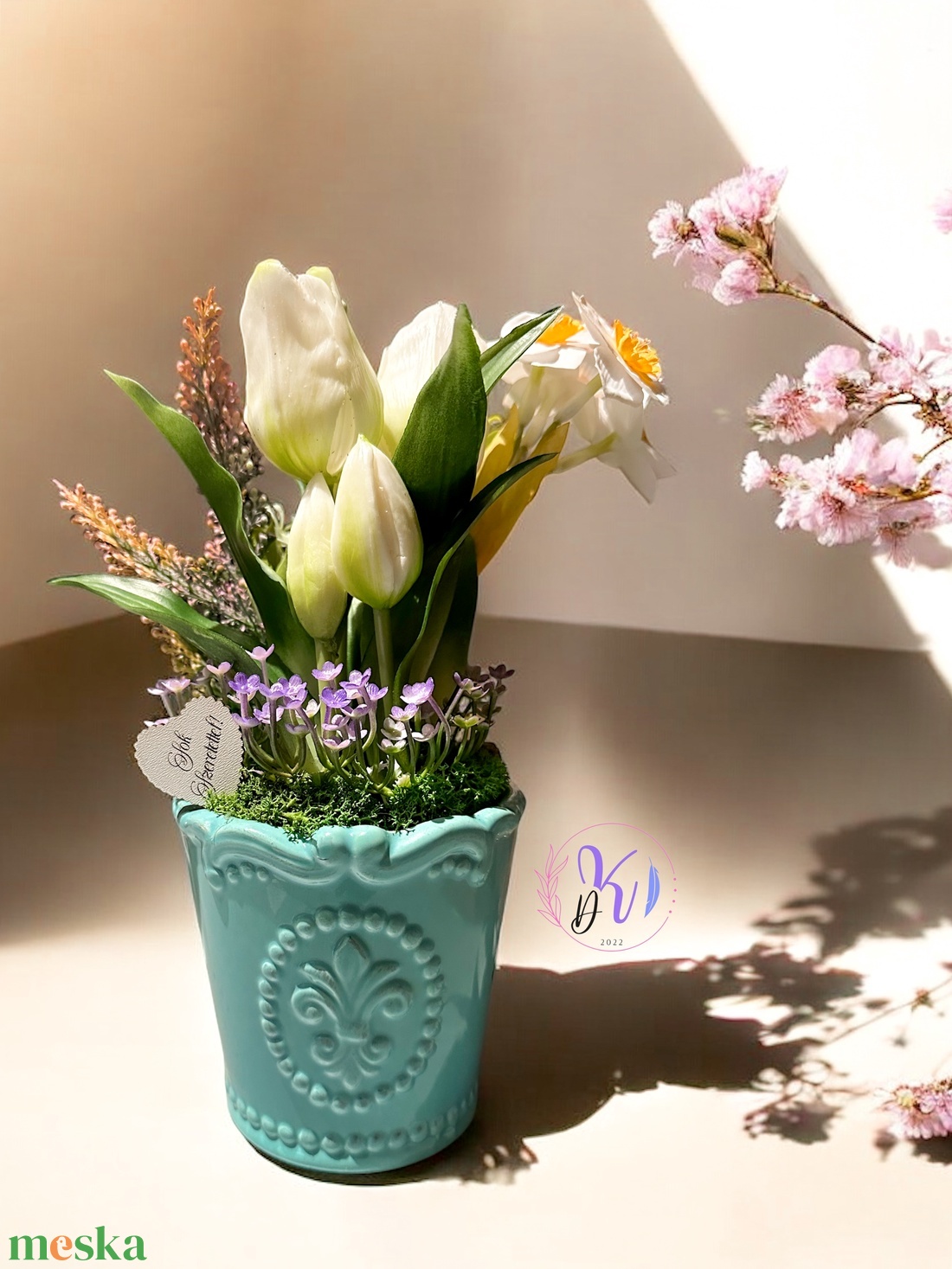 DEKOR TULIPÁN NÁRCISZOS AJÁNDÉK TÁBLÁCSKÁVAL FEHÉR - otthon & életmód - dekoráció - virágdísz és tartó - csokor & virágdísz - Meska.hu DEKOR TULIPÁN NÁRCISZOS AJÁNDÉK TÁBLÁCSKÁVAL FEHÉR - otthon & életmód - dekoráció - virágdísz és tartó - csokor & virágdísz - Meska.hu