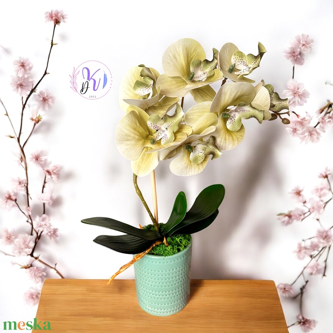 Dekor Orchidea Kaspóban Zöldes - otthon & életmód - dekoráció - virágdísz és tartó - csokor & virágdísz - Meska.hu Dekor Orchidea Kaspóban Zöldes - otthon & életmód - dekoráció - virágdísz és tartó - csokor & virágdísz - Meska.hu