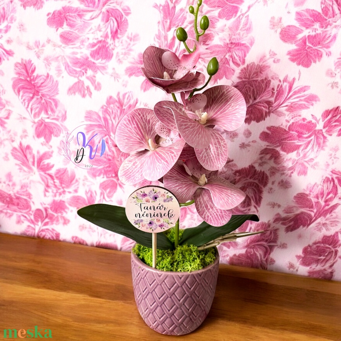 Dekor Orchidea Kaspóban Halvány Cirmos Lila - otthon & életmód - dekoráció - virágdísz és tartó - csokor & virágdísz - Meska.hu Dekor Orchidea Kaspóban Halvány Cirmos Lila - otthon & életmód - dekoráció - virágdísz és tartó - csokor & virágdísz - Meska.hu