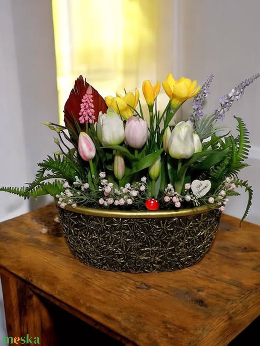 Dekor Tulipán Ovális Kaspóban - otthon & életmód - virágdekoráció - virágok - virágcsokor - Meska.hu