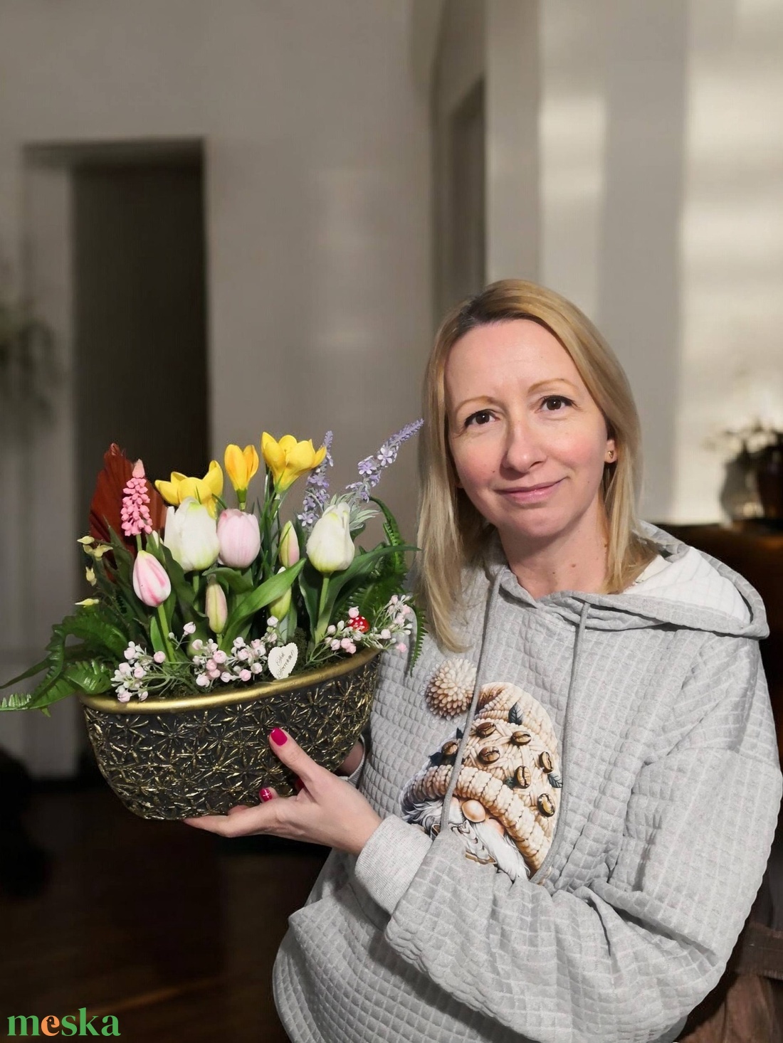 Dekor Tulipán Ovális Kaspóban - otthon & életmód - virágdekoráció - virágok - virágcsokor - Meska.hu