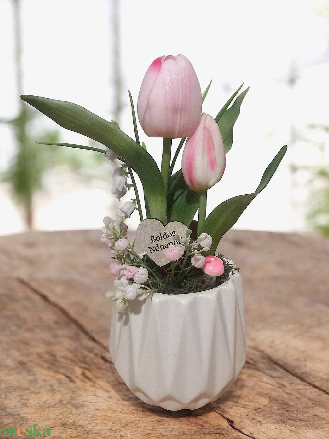 Nőnapi Dekor Tulipán Kaspóban - otthon & életmód - virágdekoráció - virágok - virágcsokor - Meska.hu