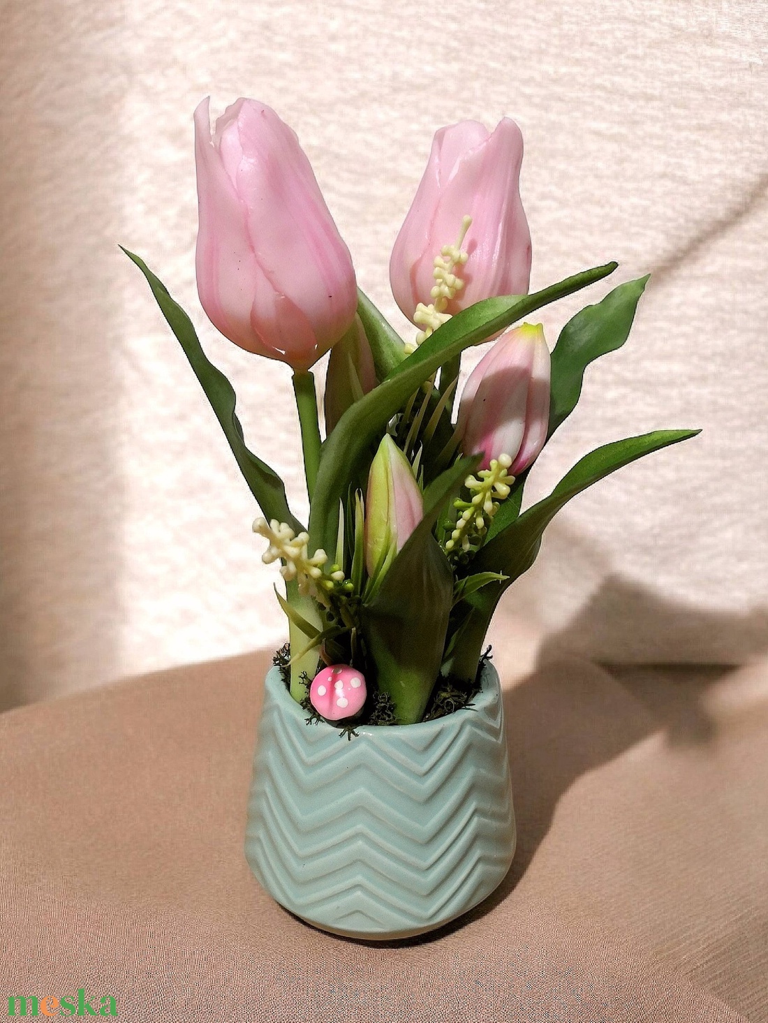 Nőnapi Dekor Tulipán Kaspóban - otthon & életmód - virágdekoráció - virágok - virágcsokor - Meska.hu