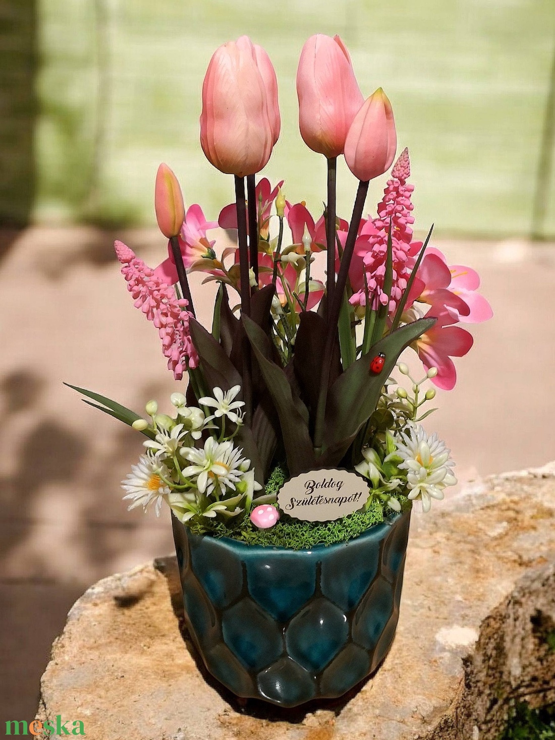 Dekor Tulipán Ovális Kaspóban - otthon & életmód - virágdekoráció - virágok - virágcsokor - Meska.hu