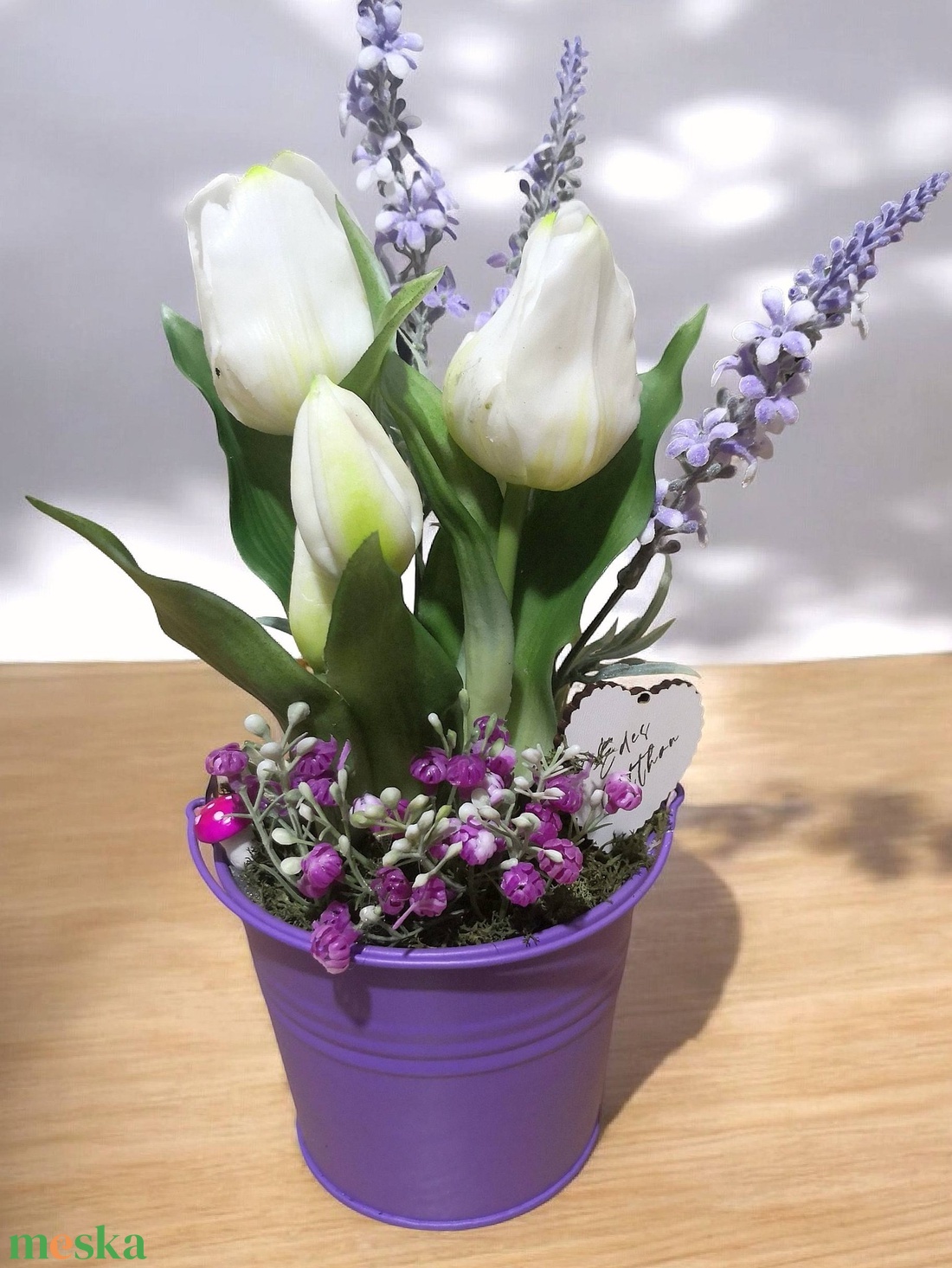 Nőnapi Dekor Tulipán Kaspóban - otthon & életmód - virágdekoráció - virágok - virágcsokor - Meska.hu