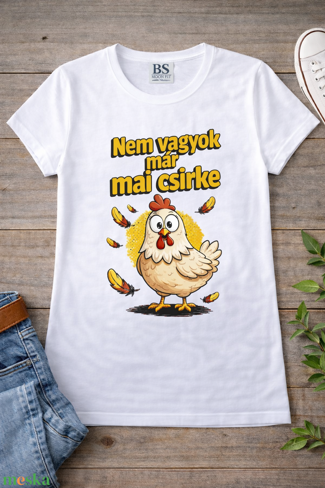 Vicces Női Póló Csirkés Fehér - ruha & divat - női ruha - póló, felső - Meska.hu