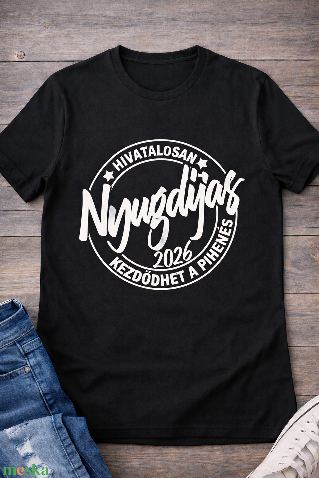 nyugdíjas férfi Póló FEKETE - ruha & divat - férfi ruha - póló - Meska.hu