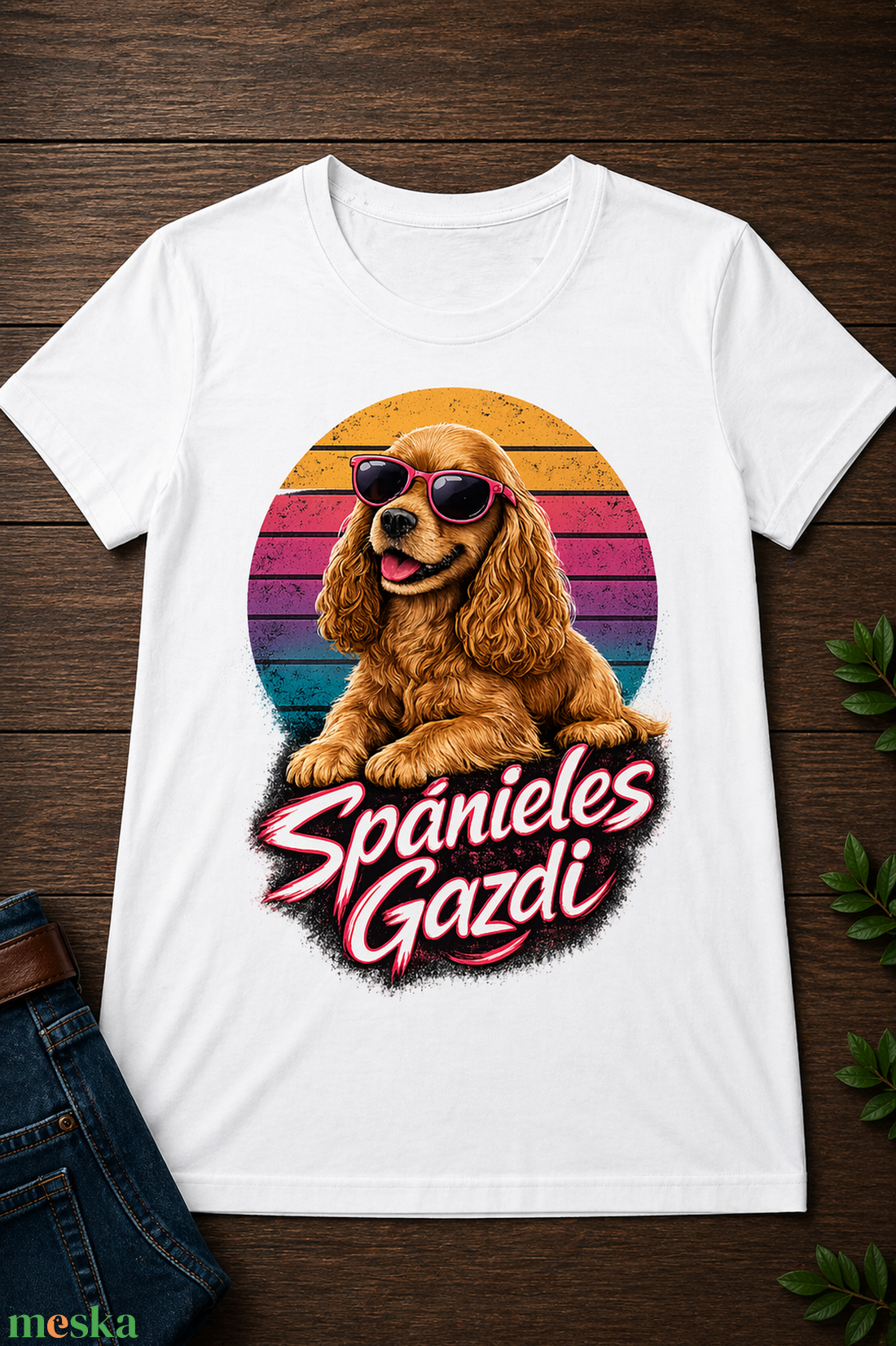 Spánieles gazdi póló - ruha & divat - női ruha - póló, felső - Meska.hu