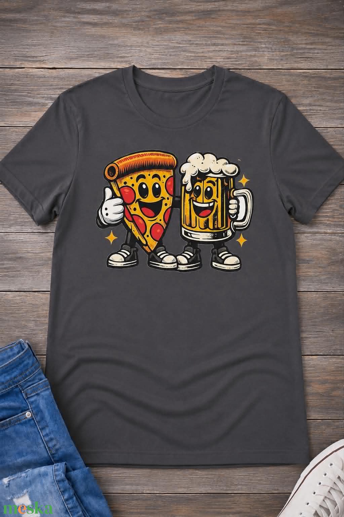 Vicces férfi Póló pizza sör - ruha & divat - férfi ruha - póló - Meska.hu