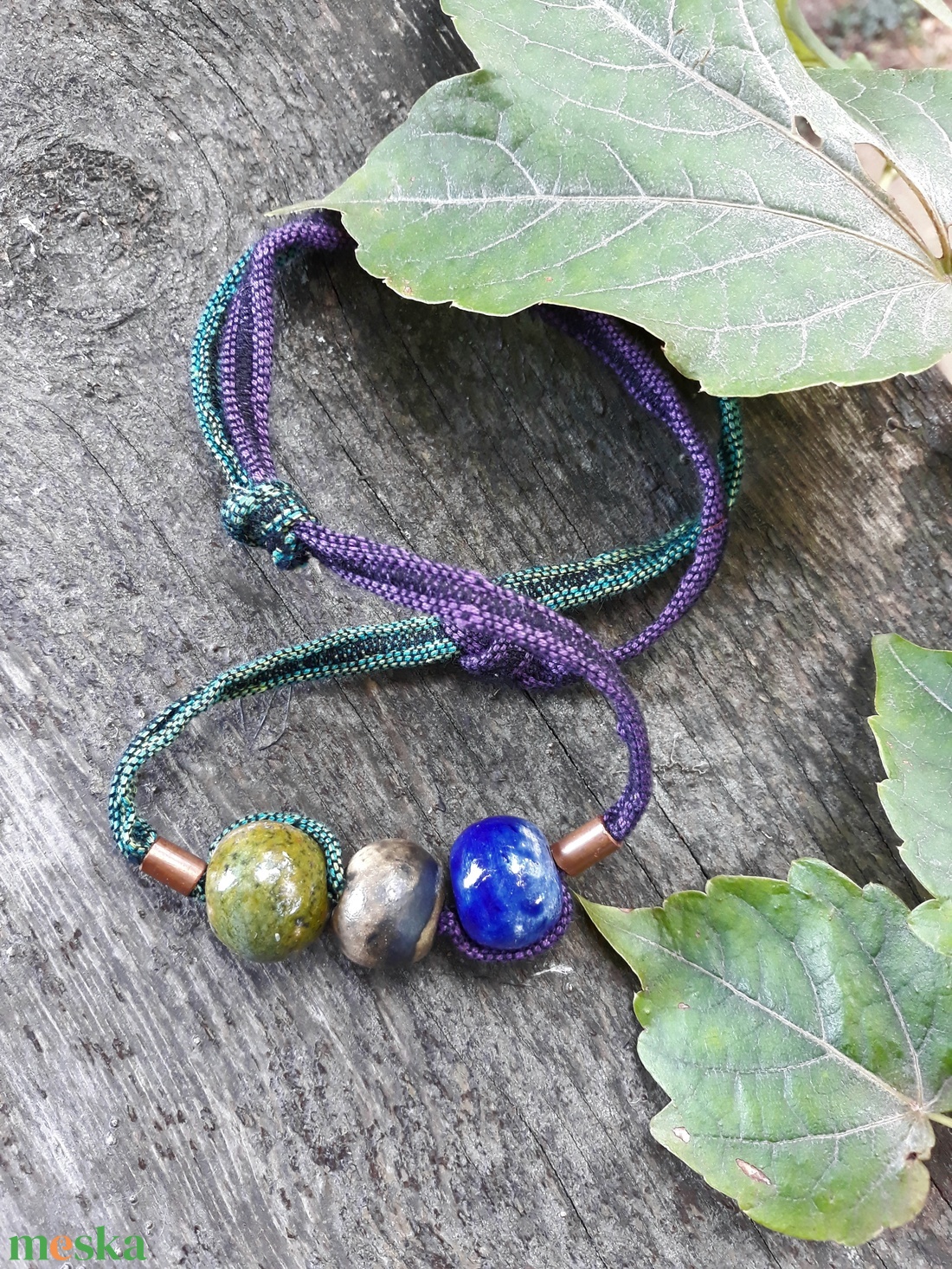 Lila- türkiz szövött pántos lánc - ékszer - nyaklánc - bogyós nyaklánc - Meska.hu Lila- türkiz szövött pántos lánc - ékszer - nyaklánc - bogyós nyaklánc - Meska.hu