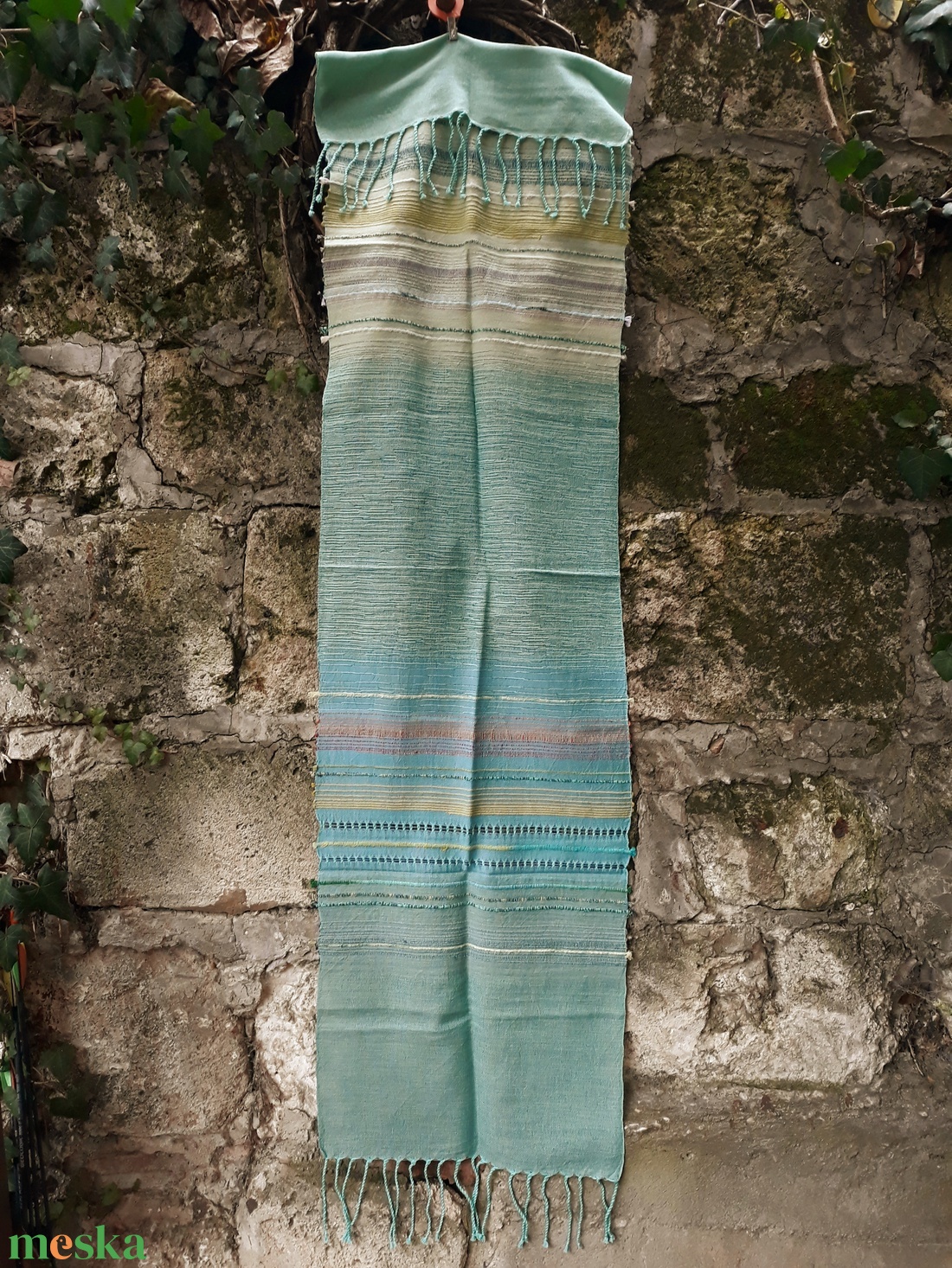 Menta-lime színátmenetes -kendő - ruha & divat - sál, sapka, kendő - kendő - Meska.hu