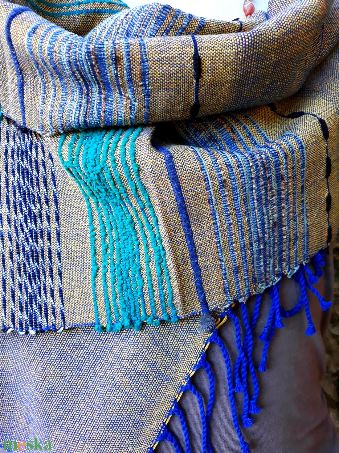 Óarany hosszú kendő - ruha & divat - sál, sapka, kendő - kendő - Meska.hu