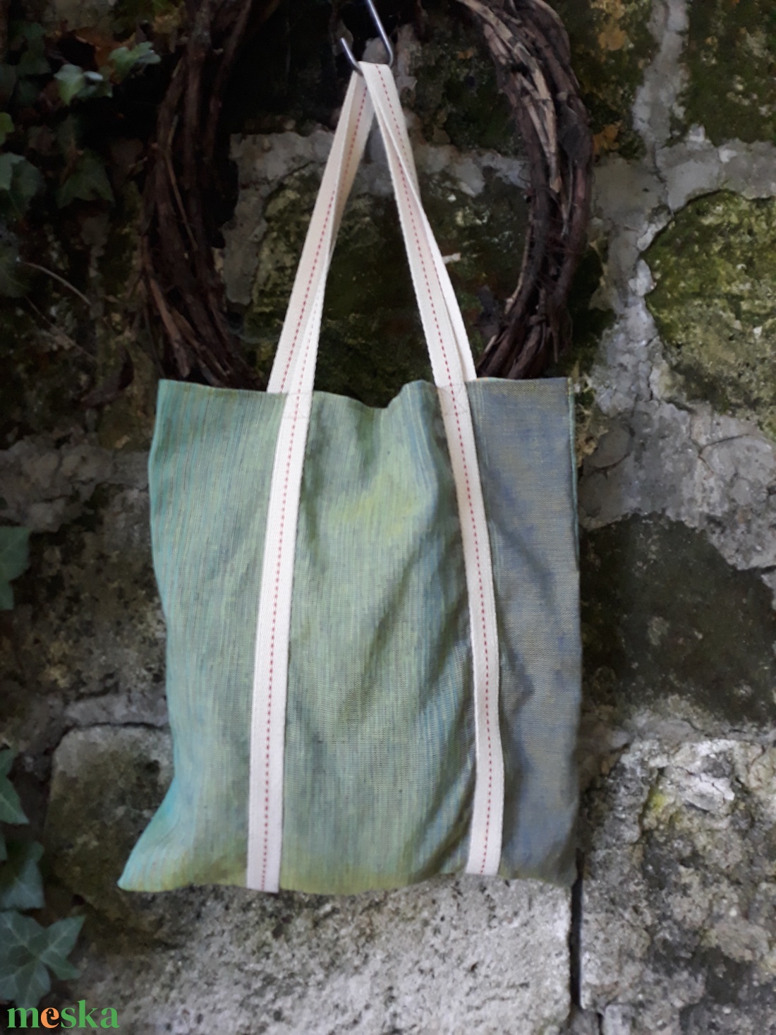 Menta-almazöld pamut szatyor - táska & tok - bevásárlás & shopper táska - shopper, textiltáska, szatyor - Meska.hu Menta-almazöld pamut szatyor - táska & tok - bevásárlás & shopper táska - shopper, textiltáska, szatyor - Meska.hu