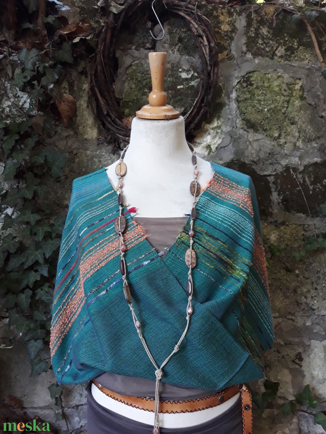 Malachit körkendő - ruha & divat - sál, sapka, kendő - kendő - Meska.hu