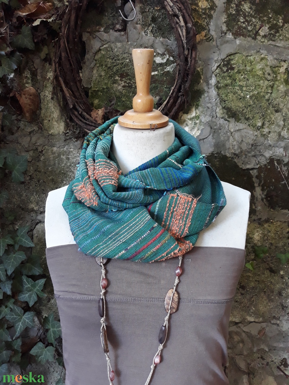 Malachit körkendő - ruha & divat - sál, sapka, kendő - kendő - Meska.hu