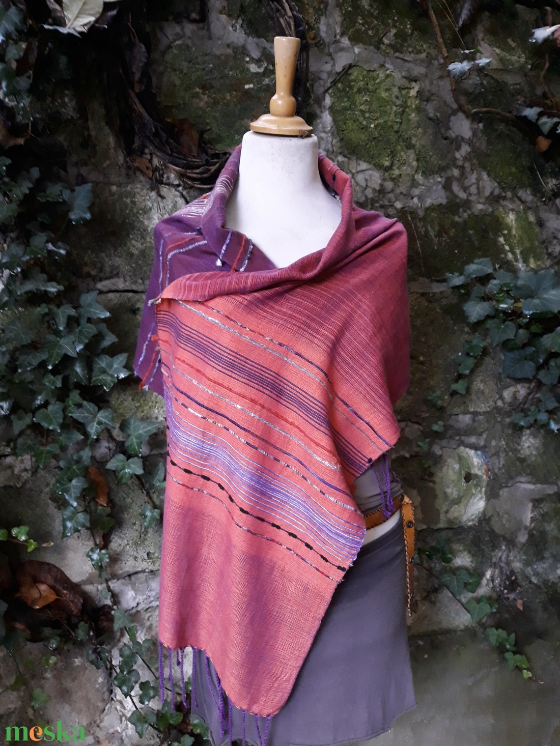 Vadszőlős-bíbor színátmenetes -kendő - ruha & divat - sál, sapka, kendő - kendő - Meska.hu