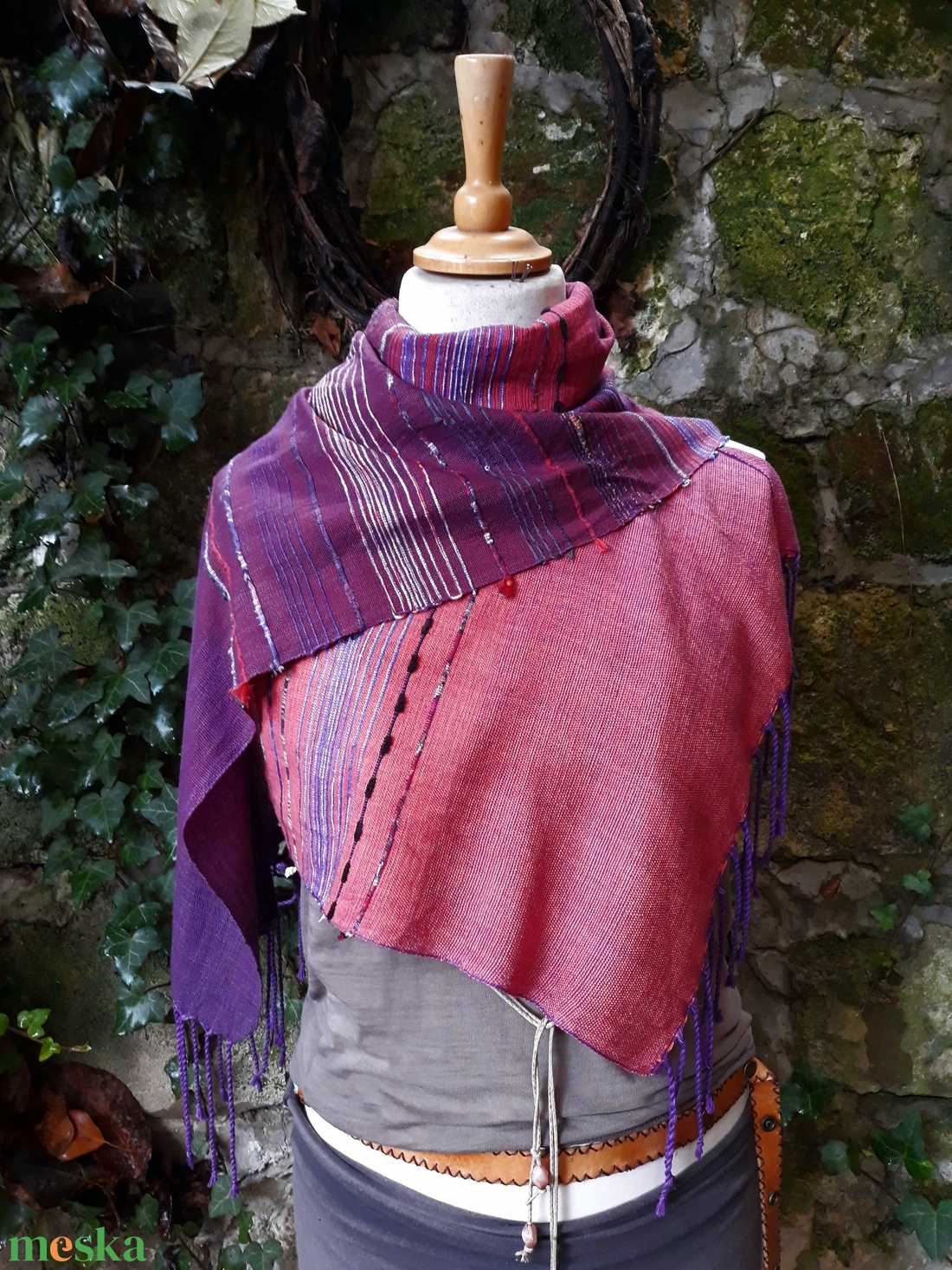 Vadszőlős-bíbor színátmenetes -kendő - ruha & divat - sál, sapka, kendő - kendő - Meska.hu