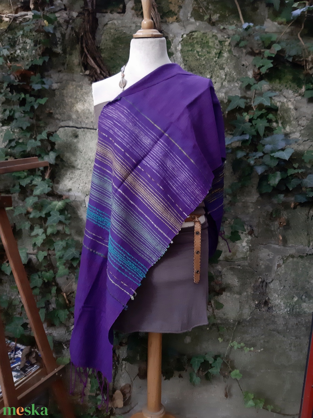 Erős, meleglila hosszú kendő - ruha & divat - sál, sapka, kendő - kendő - Meska.hu