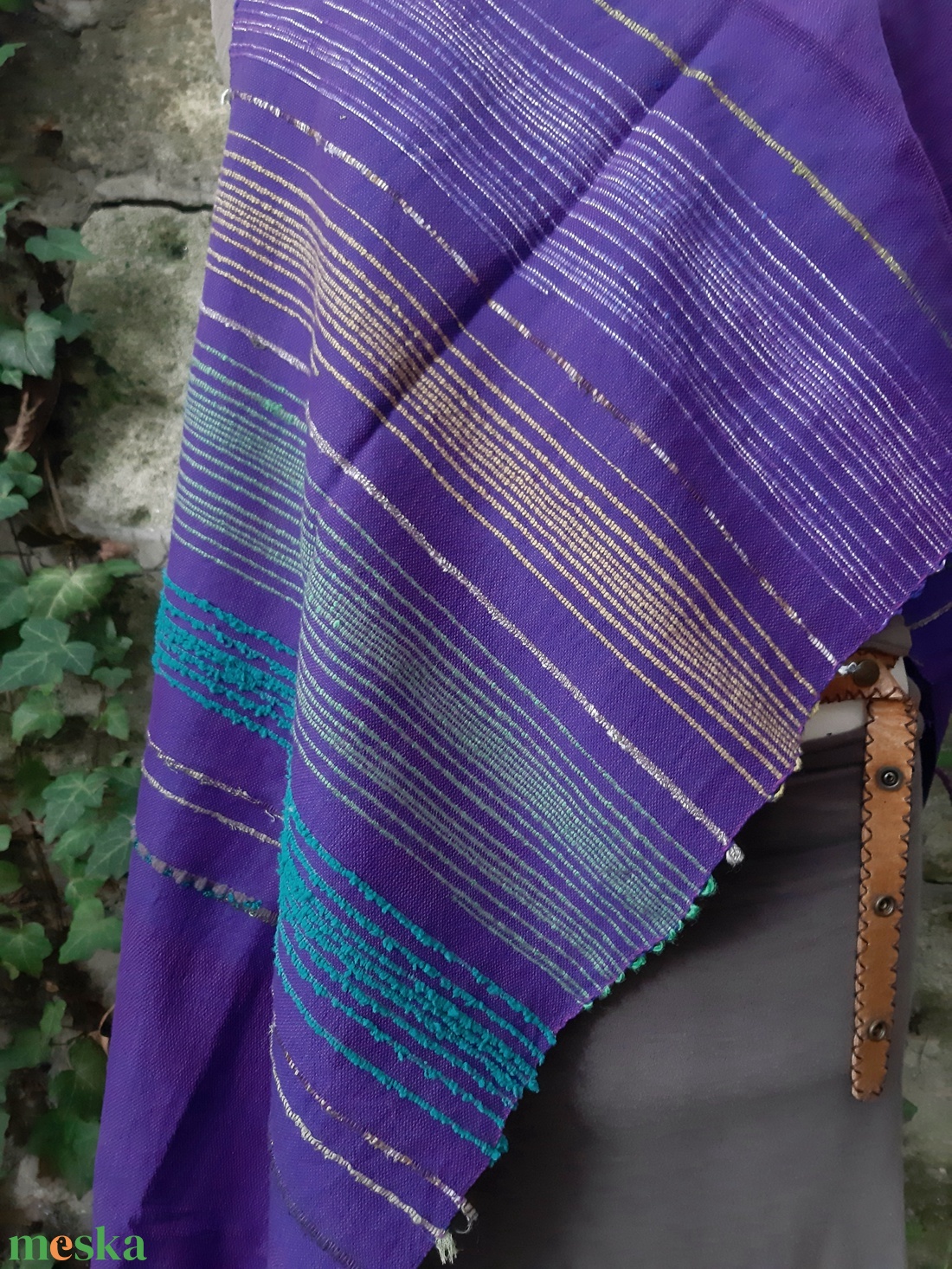 Erős, meleglila hosszú kendő - ruha & divat - sál, sapka, kendő - kendő - Meska.hu