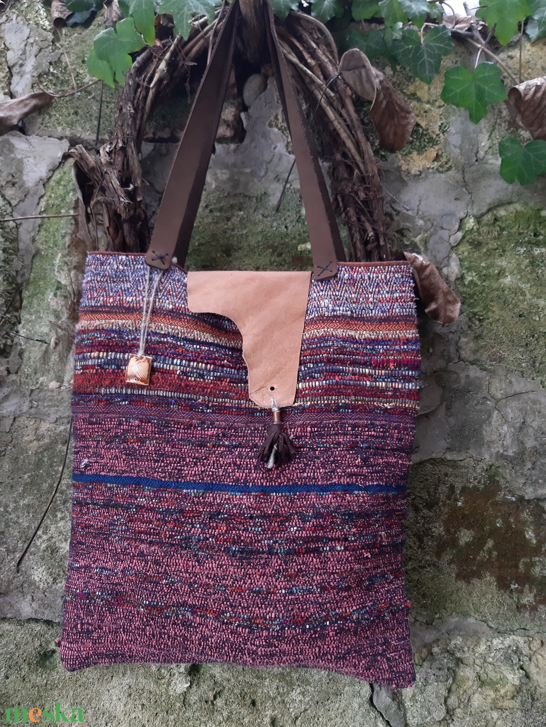 Fáradt rózsaszín átmenetes újraszatyor - táska & tok - bevásárlás & shopper táska - shopper, textiltáska, szatyor - Meska.hu