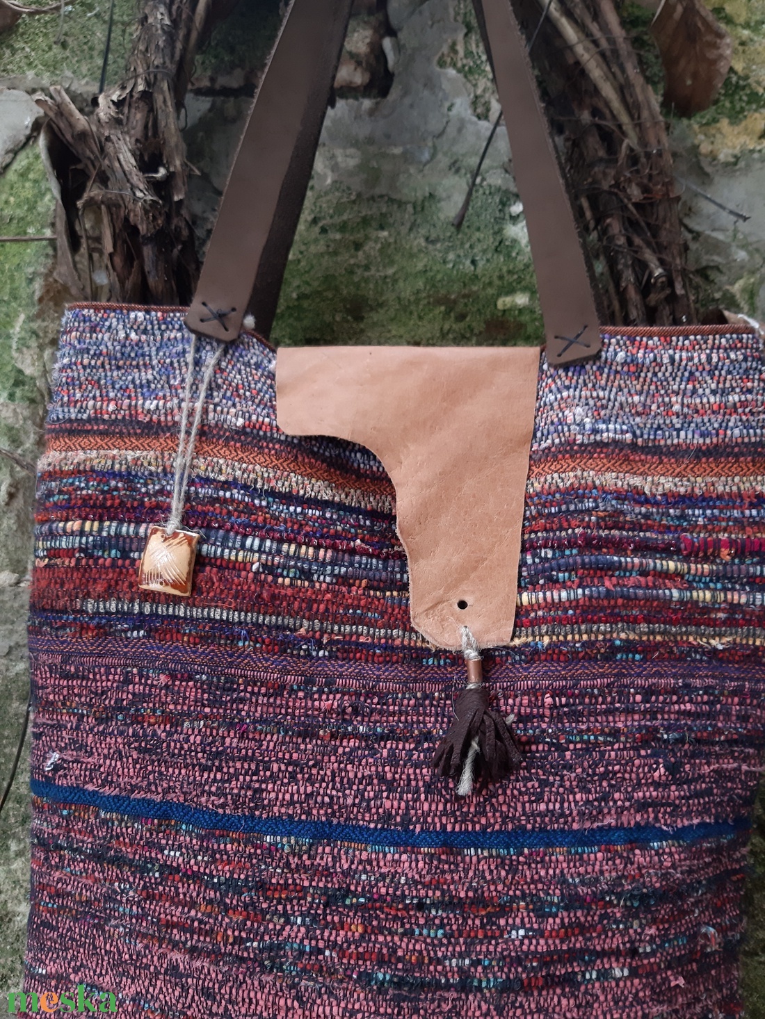 Fáradt rózsaszín átmenetes újraszatyor - táska & tok - bevásárlás & shopper táska - shopper, textiltáska, szatyor - Meska.hu