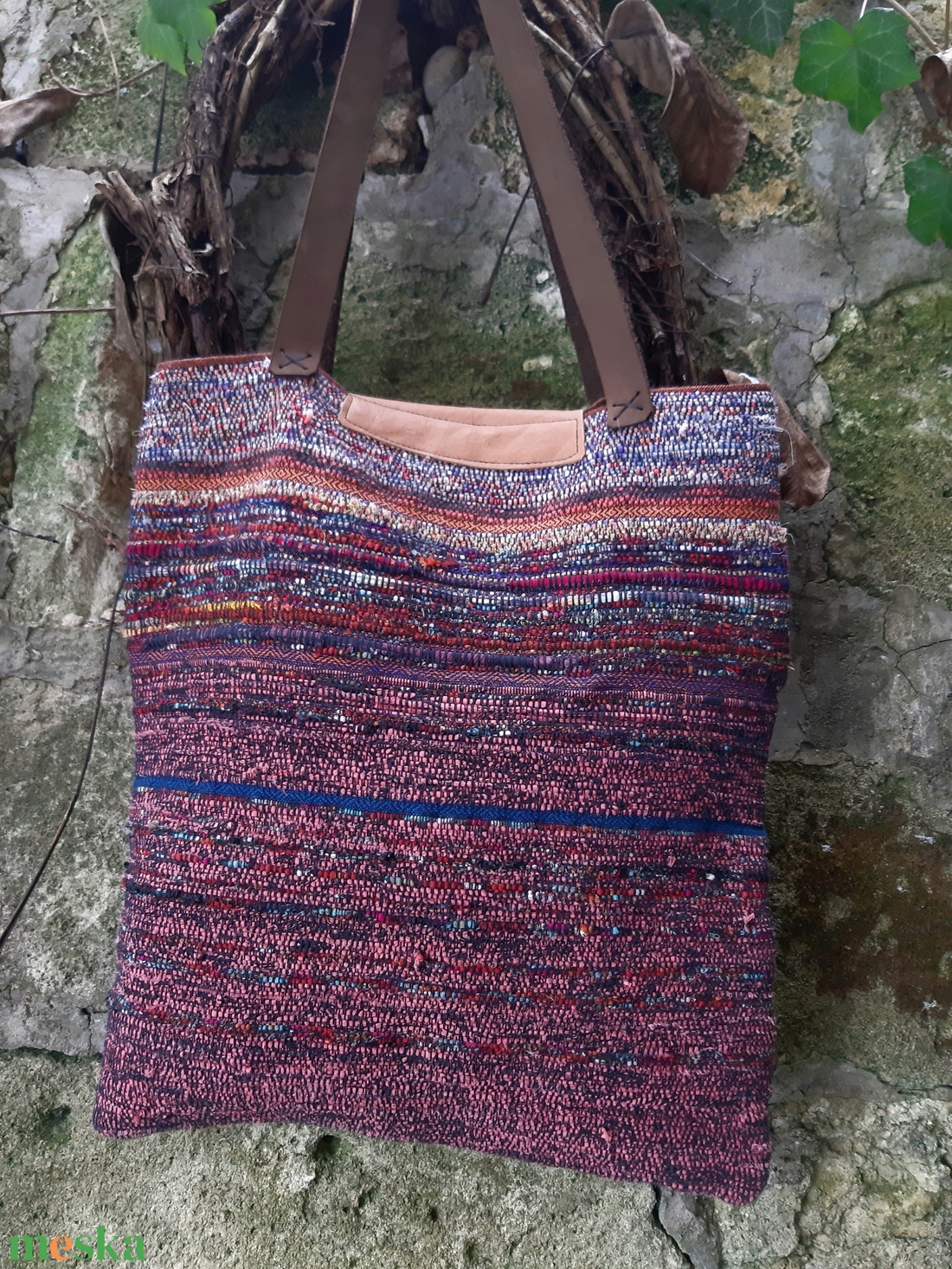 Fáradt rózsaszín átmenetes újraszatyor - táska & tok - bevásárlás & shopper táska - shopper, textiltáska, szatyor - Meska.hu