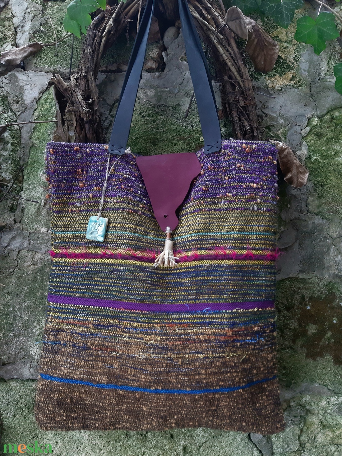 Lilabarna átmenetes újraszatyor - táska & tok - bevásárlás & shopper táska - shopper, textiltáska, szatyor - Meska.hu