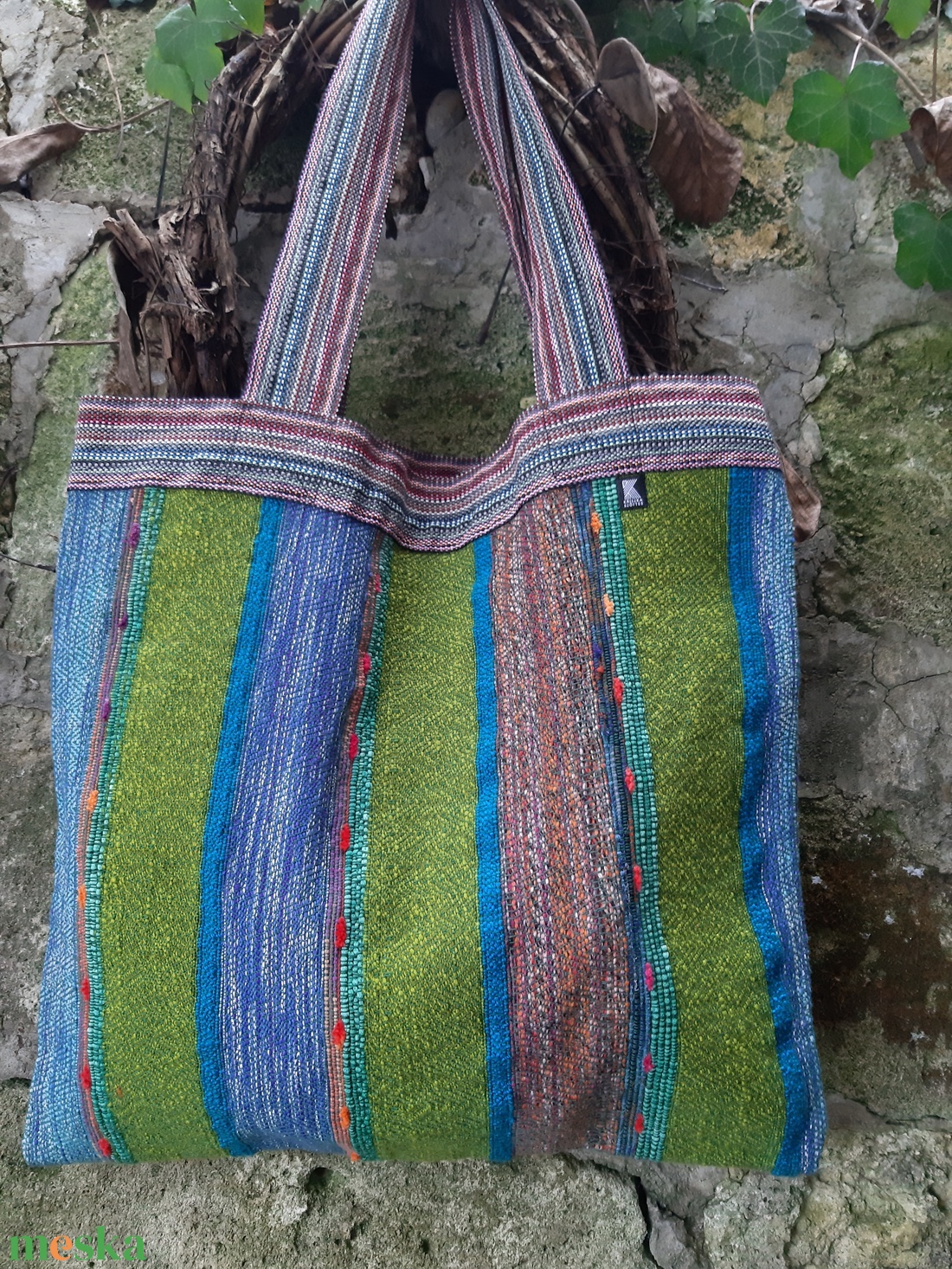 Sóskazöld-petrol pakolós   - táska & tok - bevásárlás & shopper táska - shopper, textiltáska, szatyor - Meska.hu
